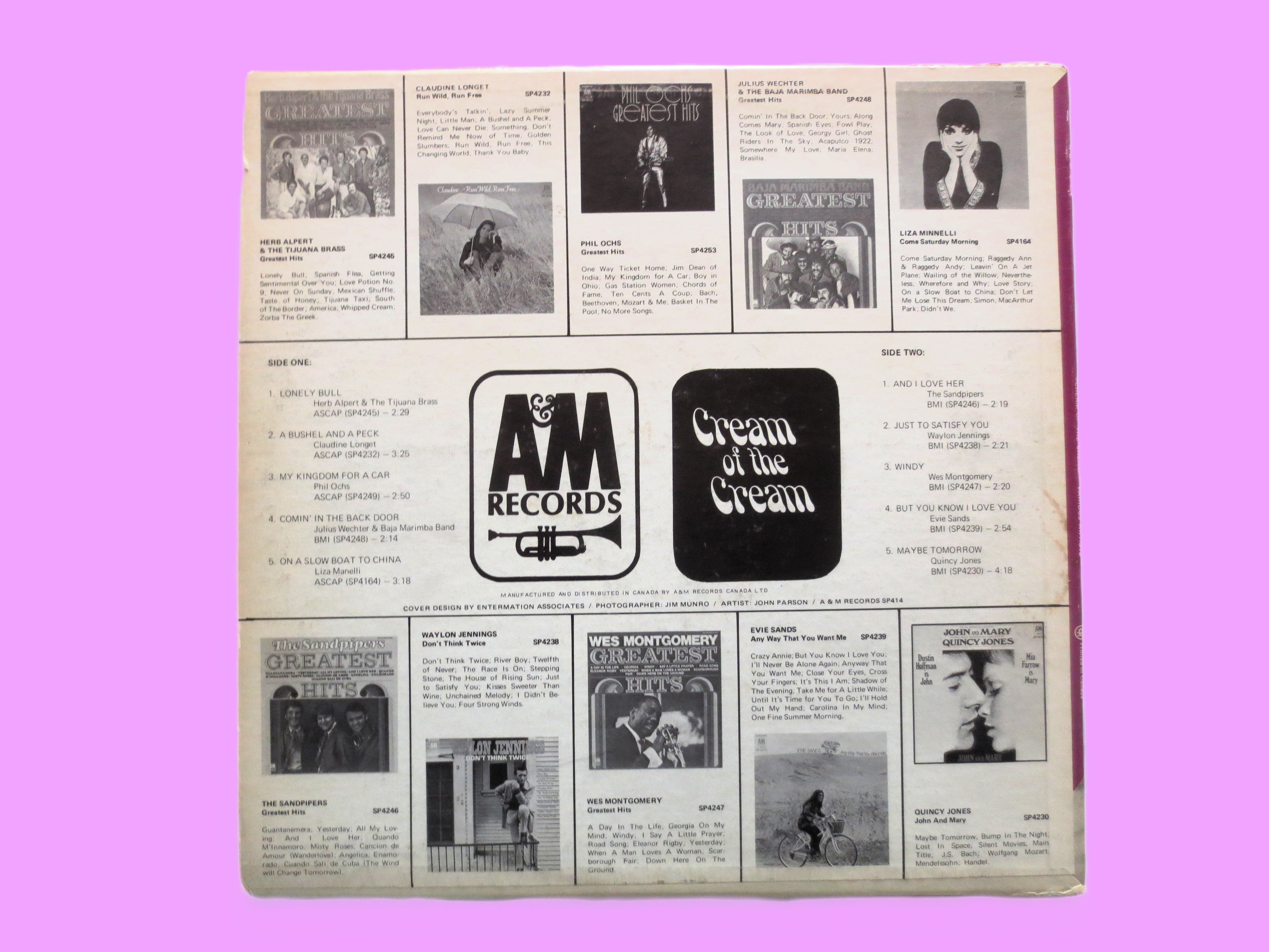 Cream of the Cream – A&M Records (c.1969) Vinyl LP