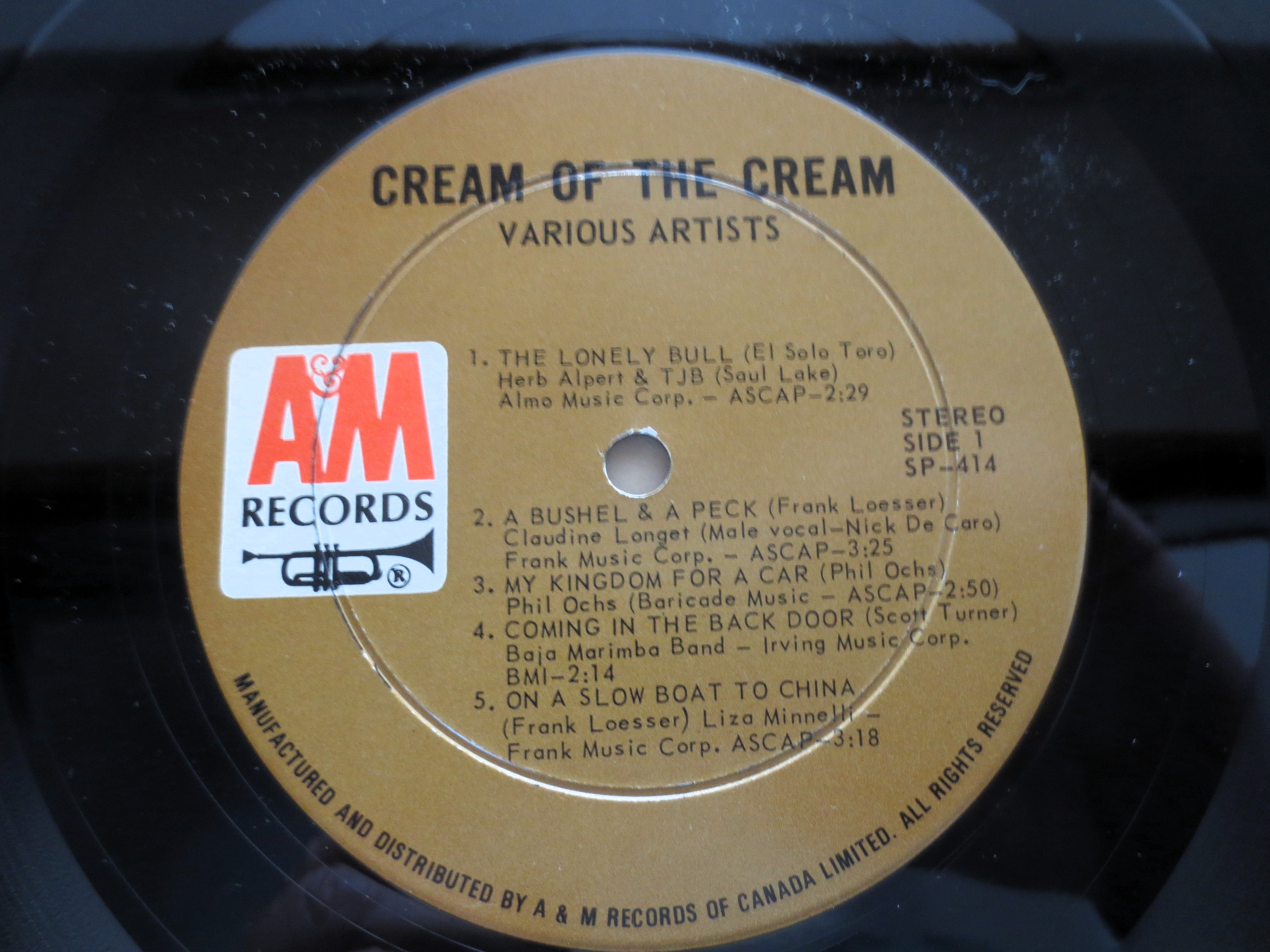 Cream of the Cream – A&M Records (c.1969) Vinyl LP