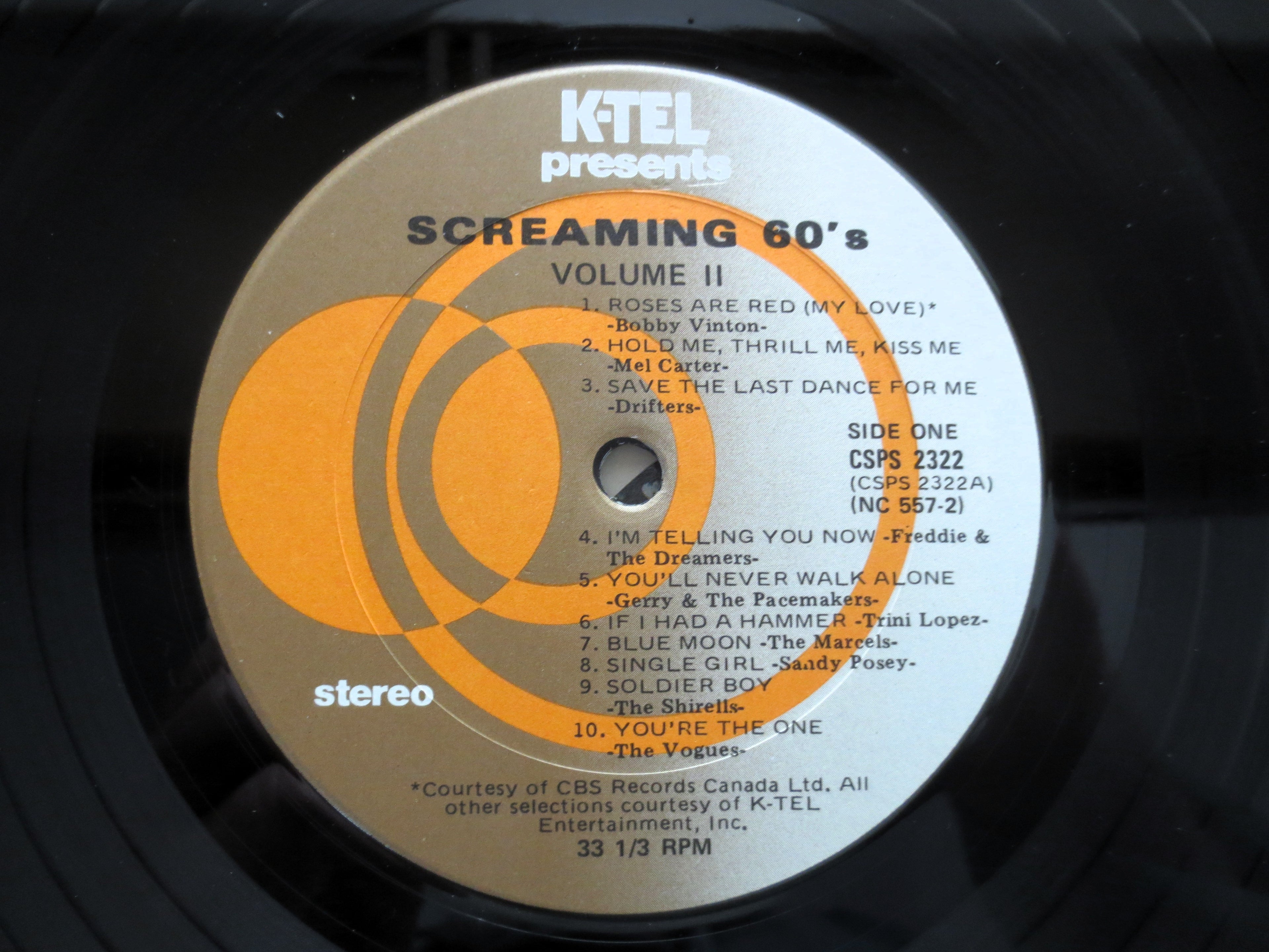 K-Tel – Screamin’ 60s Volume 2 (1984) Vinyl LP