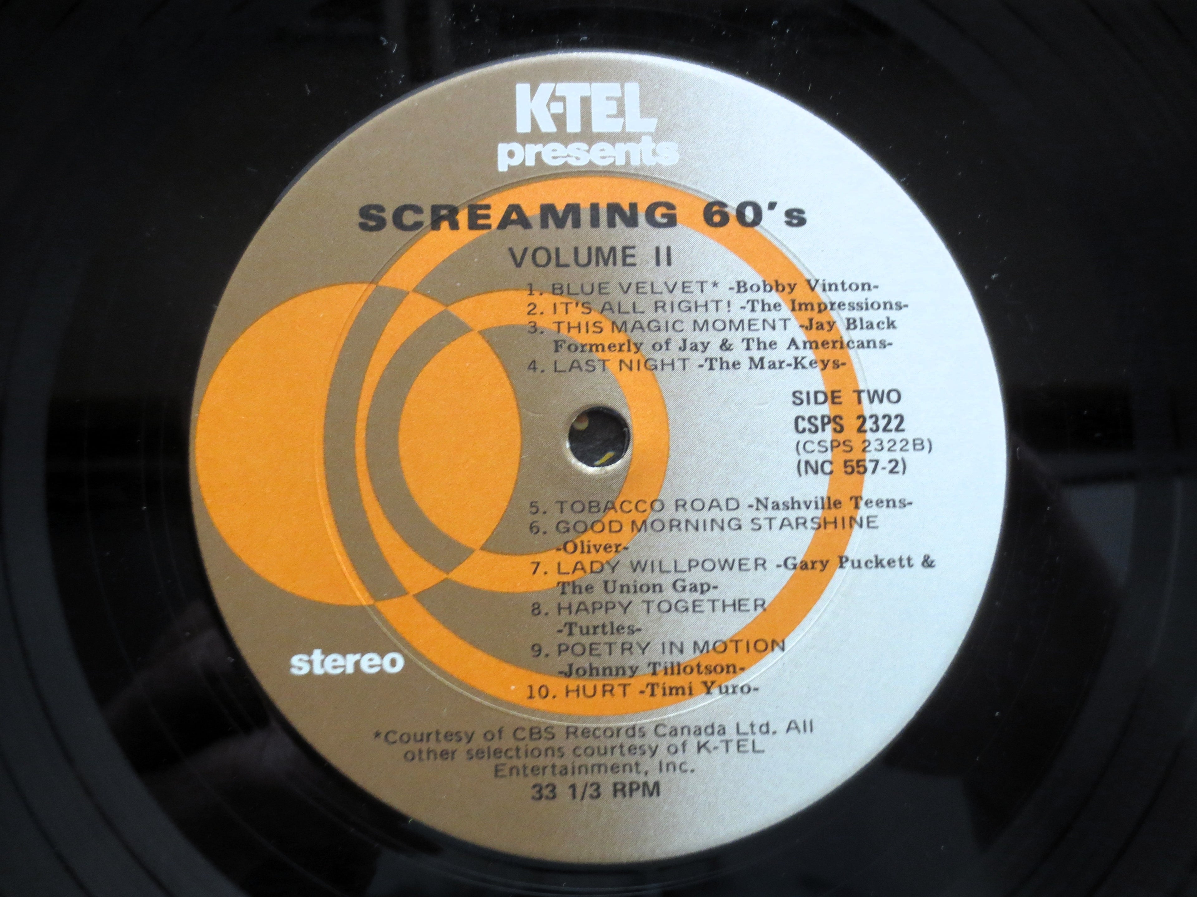 K-Tel – Screamin’ 60s Volume 2 (1984) Vinyl LP