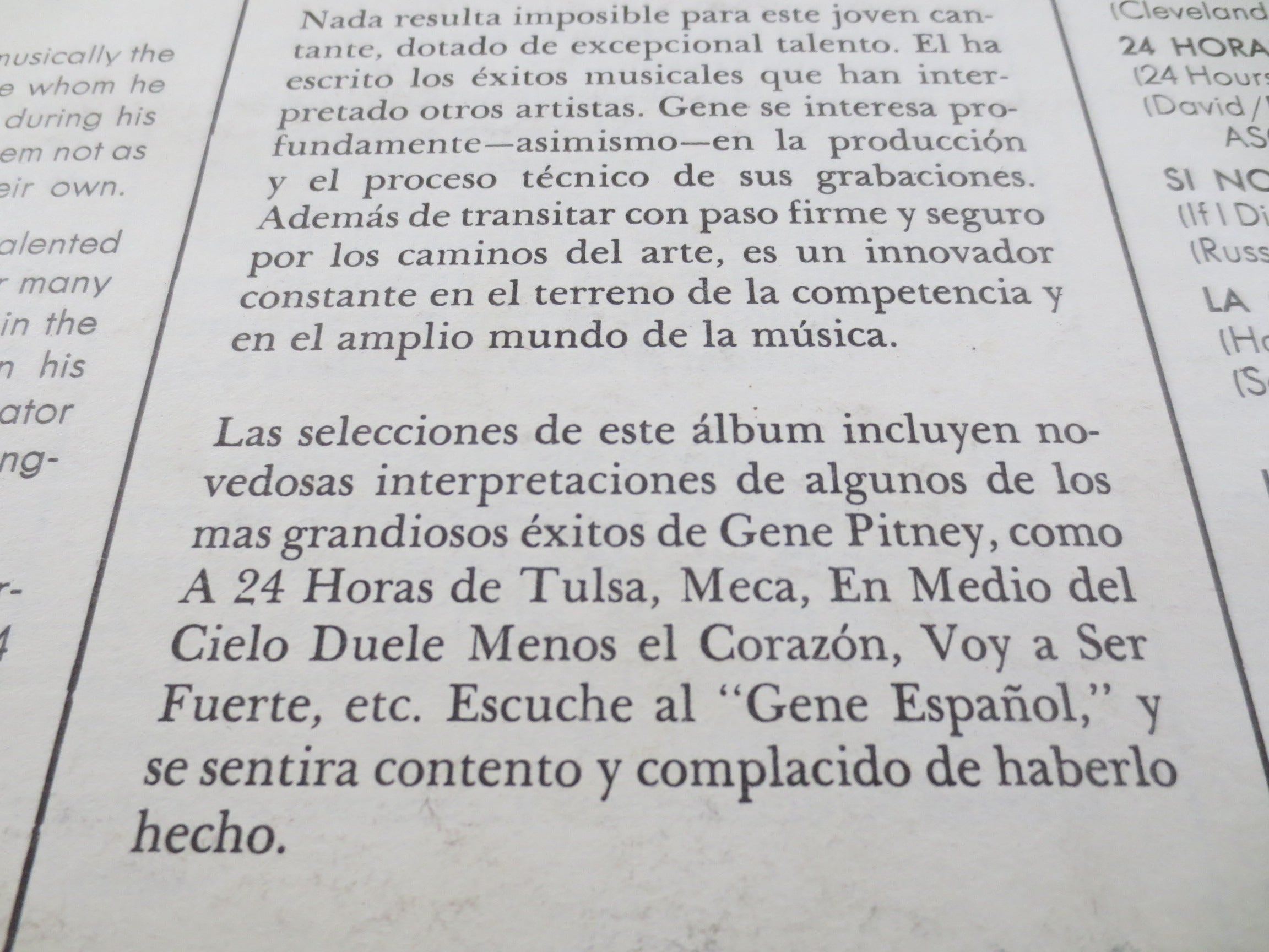 Gene Pitney – Español (1966) Vinyl LP