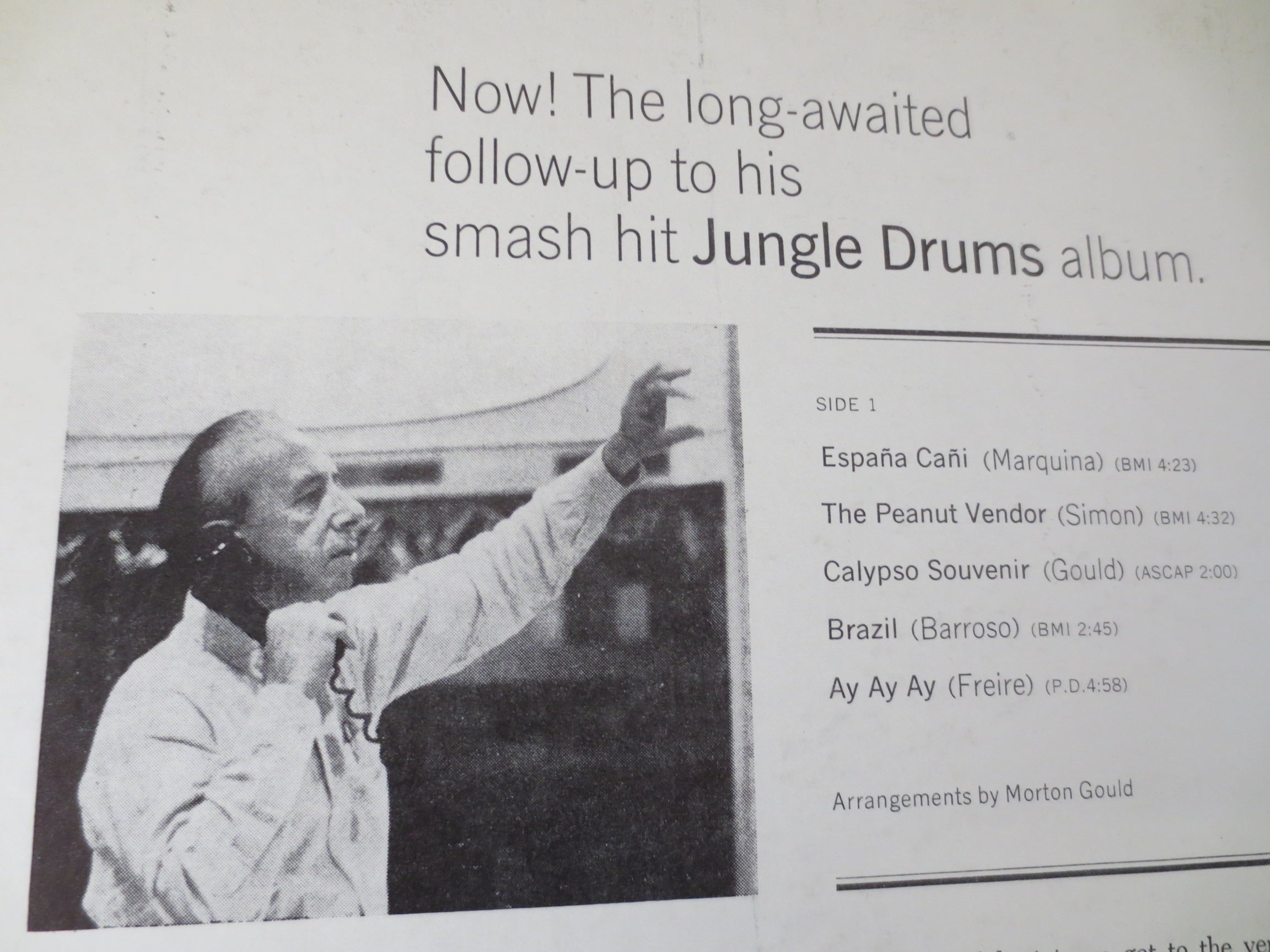 More JUNGLE DRUMS, DRUM Records, Morton Gould, Drum Albums, Latin Music Album, Exotica Record, Jazz Album, Lp, Vintage Records, 1964 Records