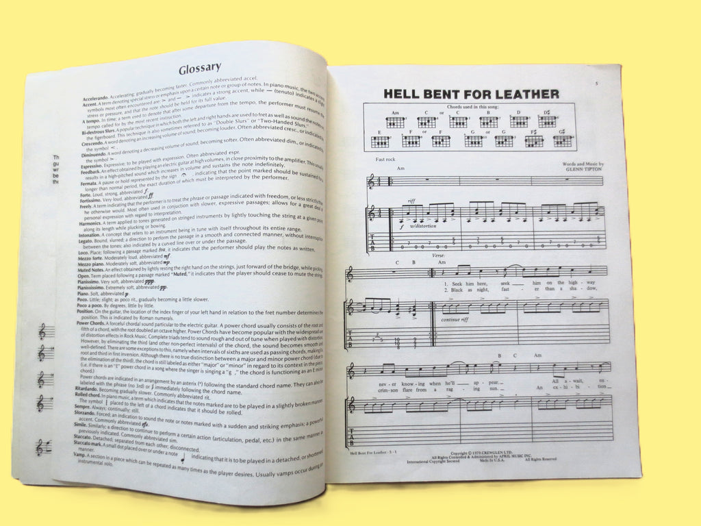 Judas Priest – Classics Sheet Music Book (1987)