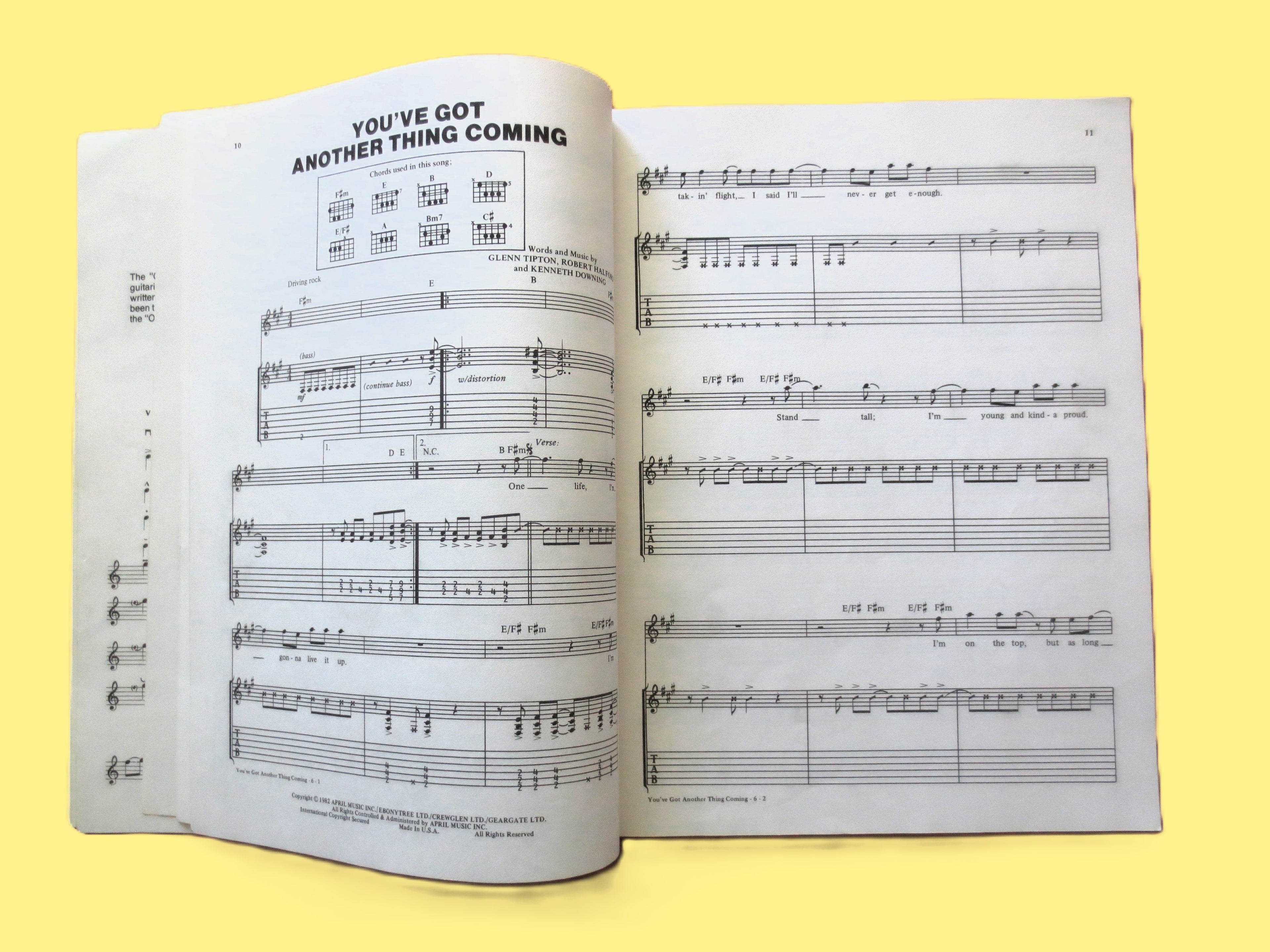 Judas Priest – Classics Sheet Music Book (1987)