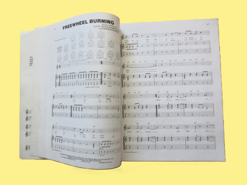 Judas Priest – Classics Sheet Music Book (1987)
