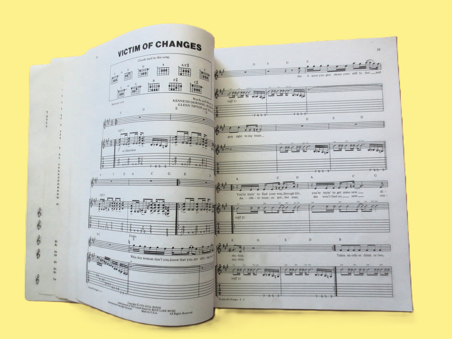 JUDAS PRIEST, Classics, Sheet Music Book, 1987 Songbook
