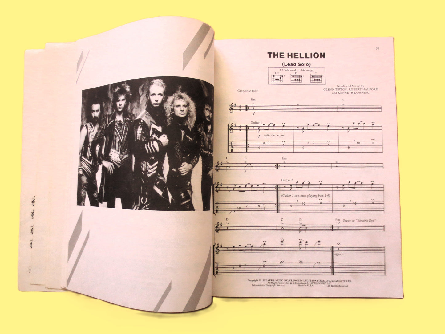 JUDAS PRIEST, Classics, Sheet Music Book, 1987 Songbook