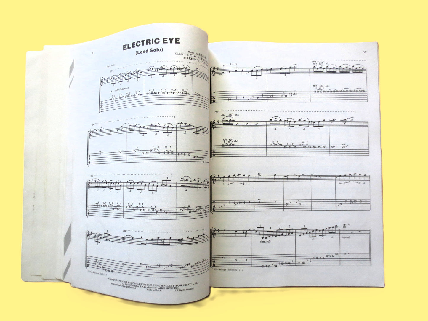 JUDAS PRIEST, Classics, Sheet Music Book, 1987 Songbook