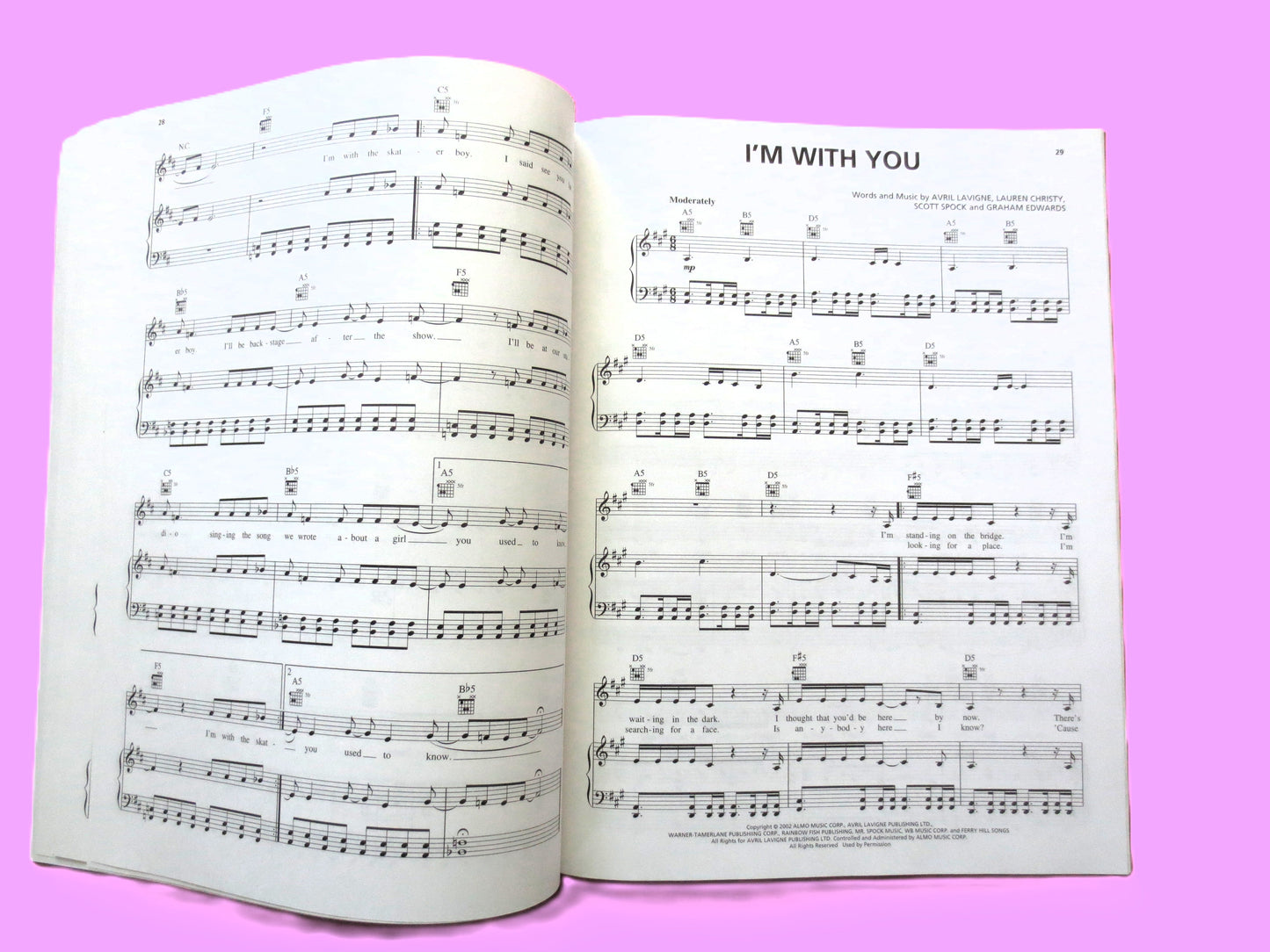 AVRIL LAVIGNE, Let Go, Sheet Music Book, 2002 Songbook