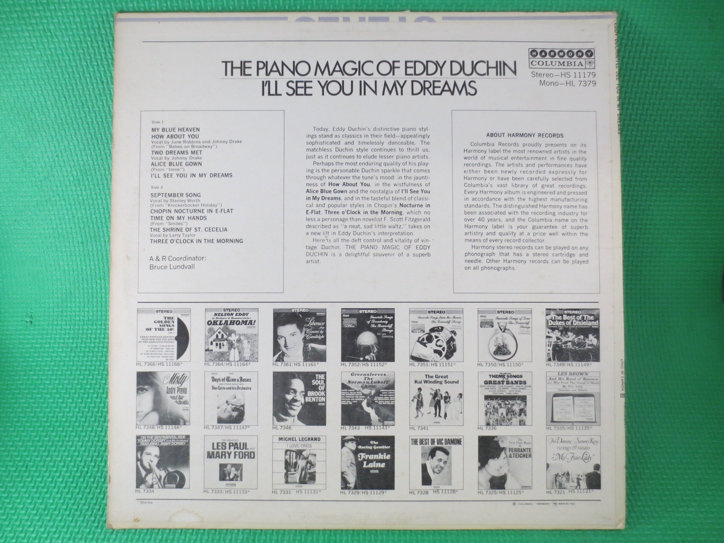 EDDY DUCHIN, Piano MAGIC, Eddy Duchin Records, Eddy Duchin Albums, Eddy Duchin Lp, Piano Album, Piano Record, Vintage Records, 1967 Records