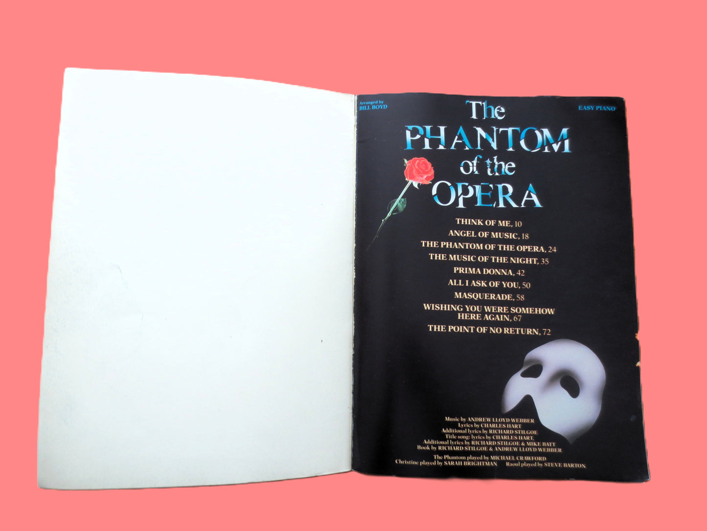 The PHANTOM of the OPERA, Sheet Music Book, 1988 Songbook