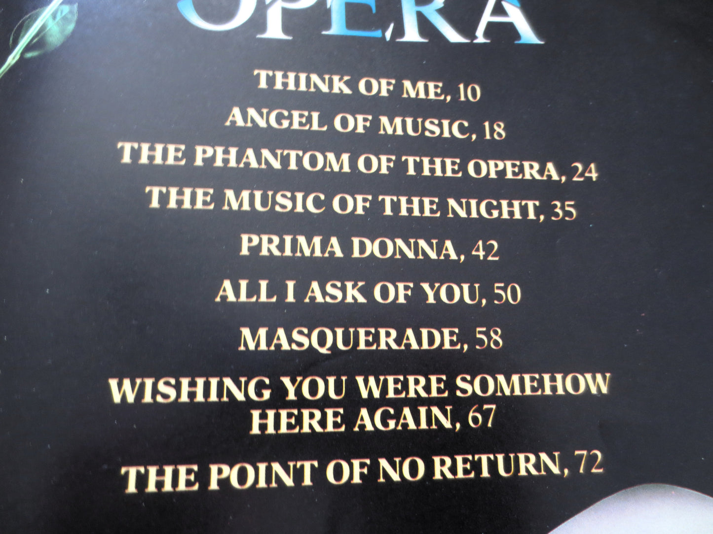 The PHANTOM of the OPERA, Sheet Music Book, 1988 Songbook