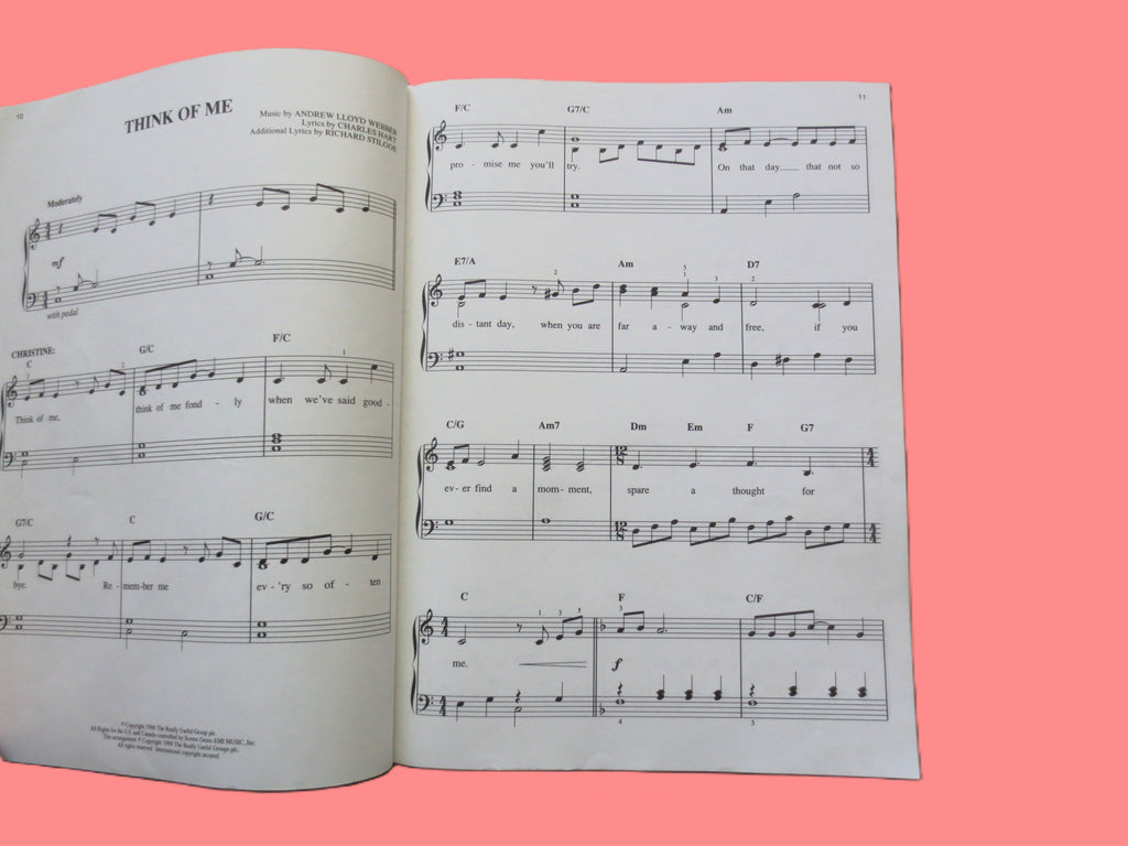 The Phantom of the Opera – Sheet Music Songbook (1988)