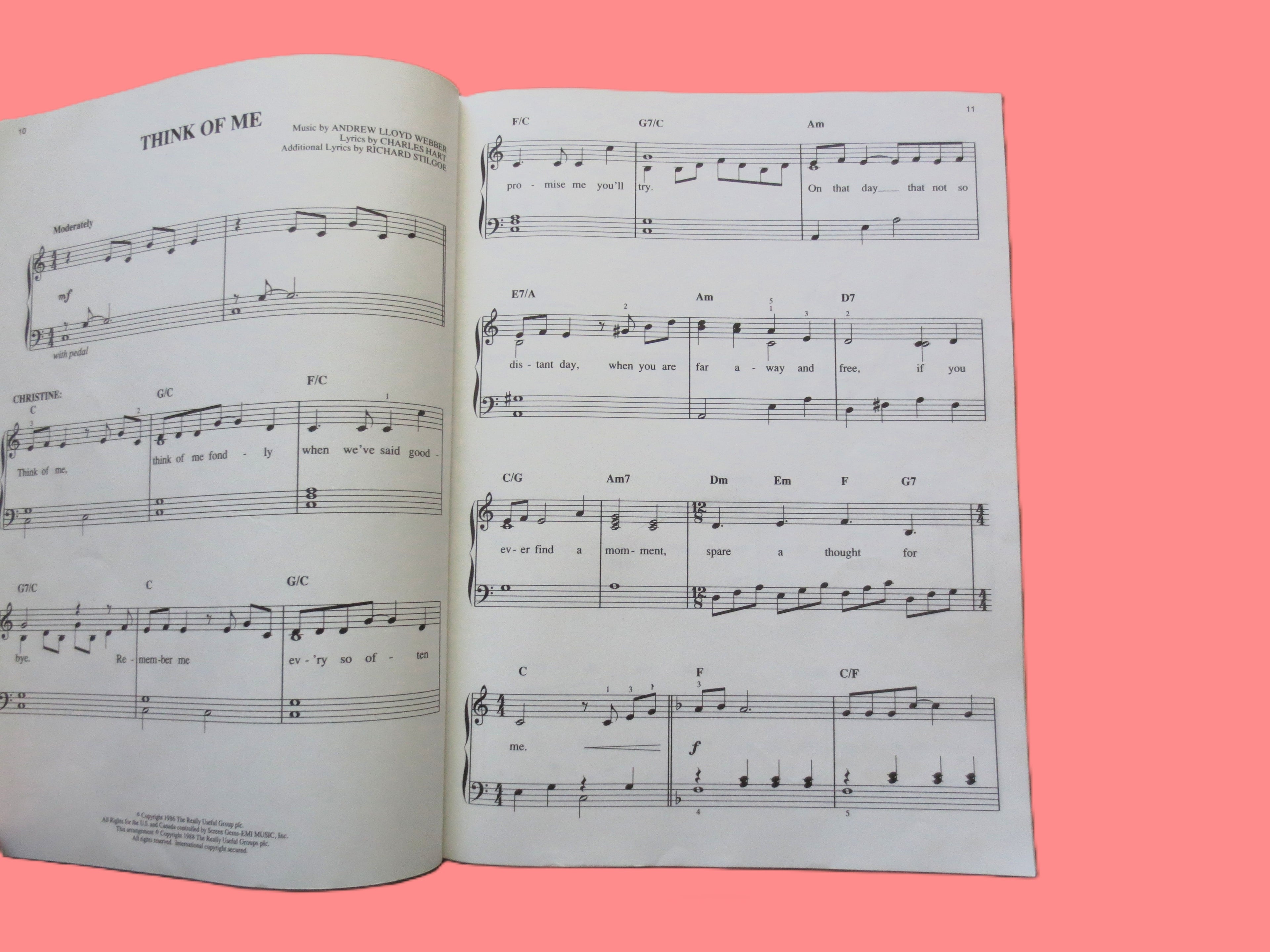 The Phantom of the Opera – Sheet Music Songbook (1988)