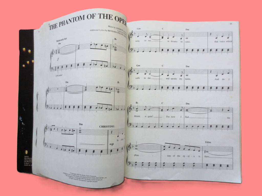 The Phantom of the Opera – Sheet Music Songbook (1988)