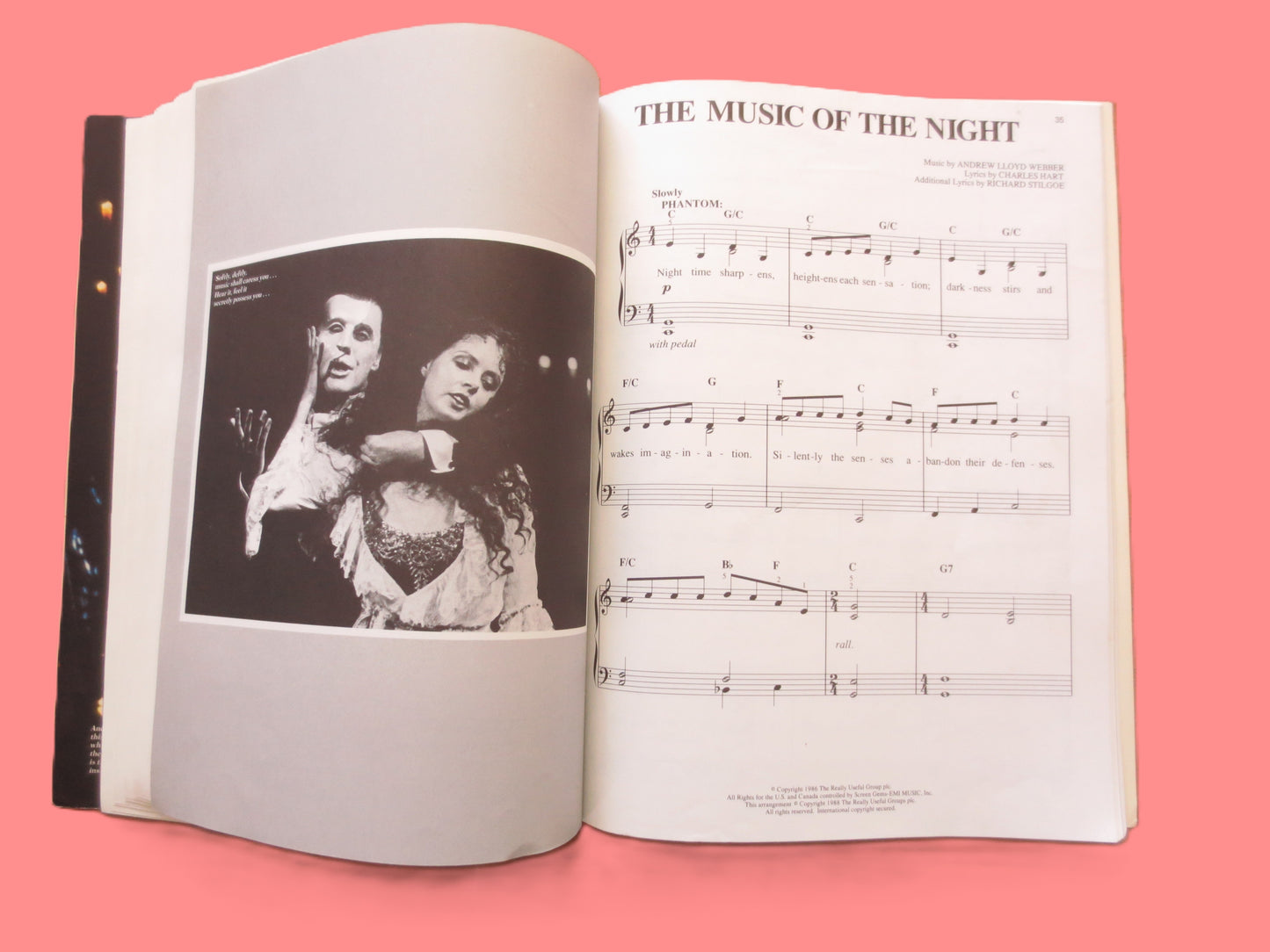 The PHANTOM of the OPERA, Sheet Music Book, 1988 Songbook