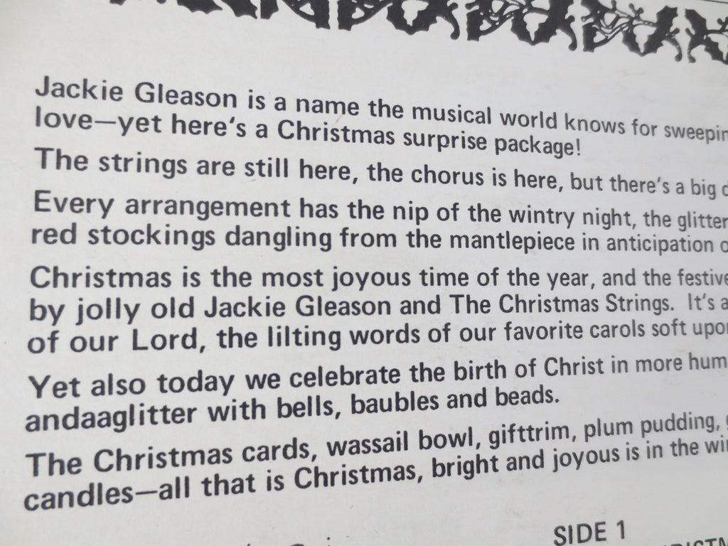 JACKIE GLEASON, White Christmas, Vintage Album, 1963 Record, Vinyl Lp