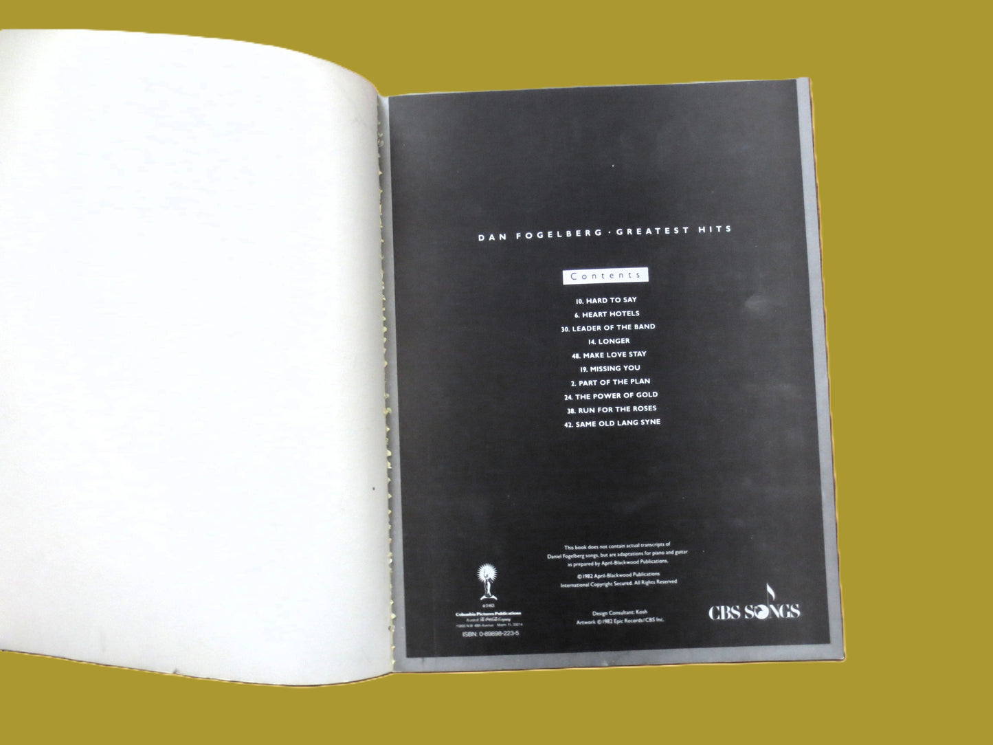 DAN HILL, Greatest Hits, Sheet Music Book, 1982 Songbook