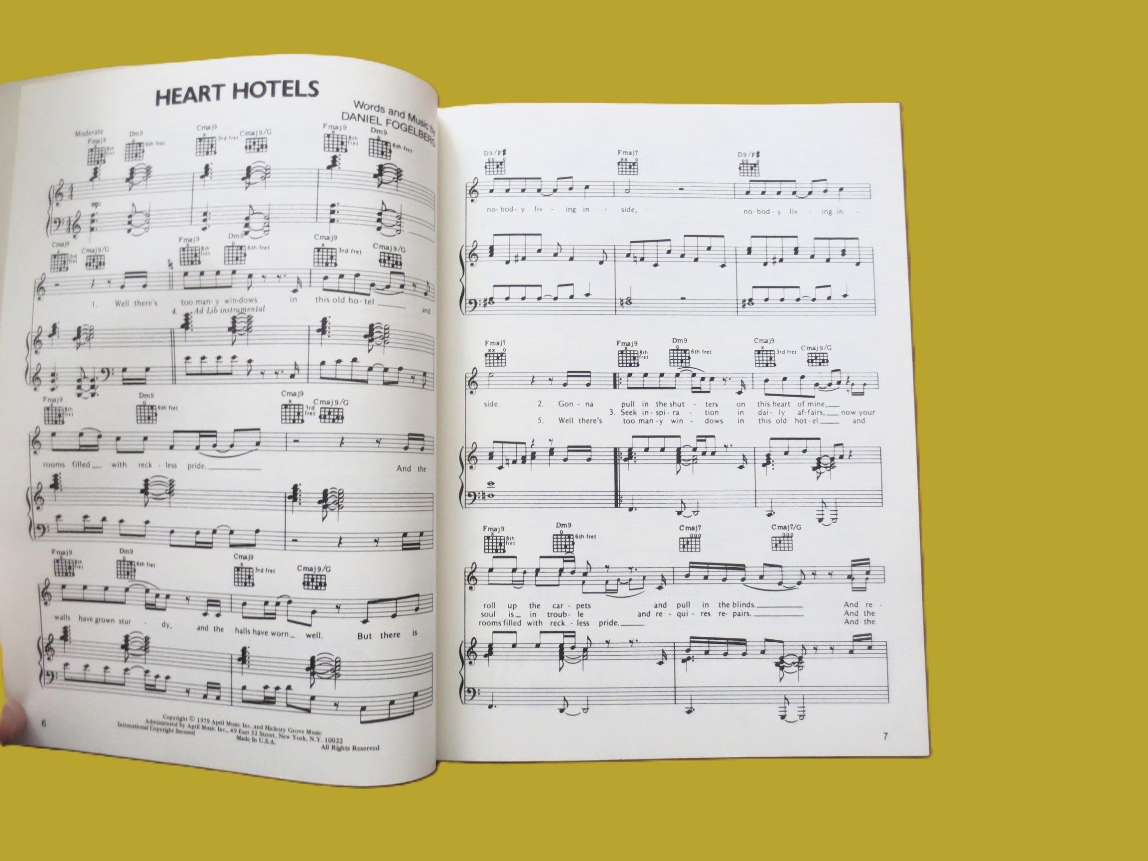 Dan Hill – Greatest Hits Sheet Music Songbook (1982)