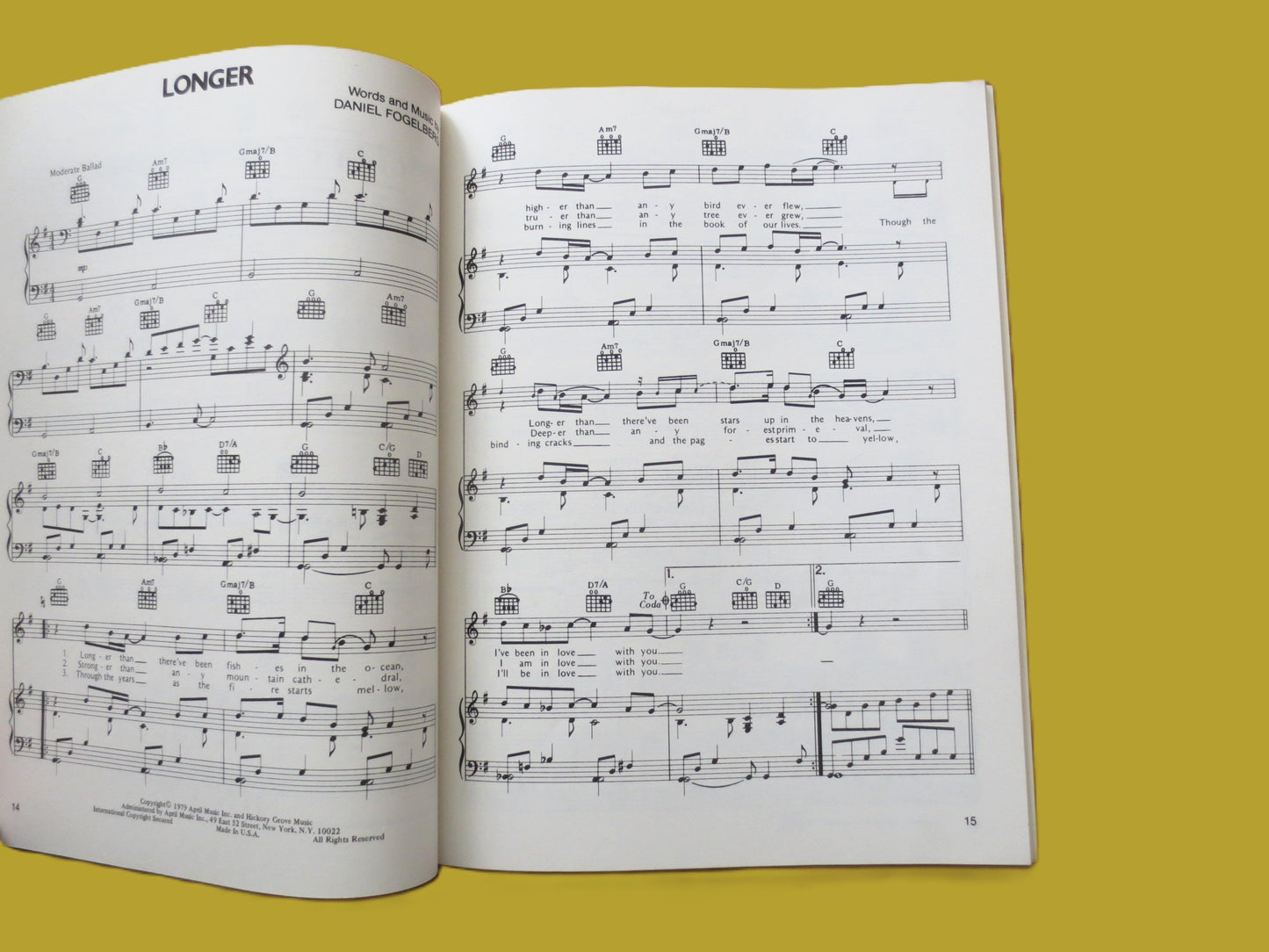 DAN HILL, Greatest Hits, Sheet Music Book, 1982 Songbook