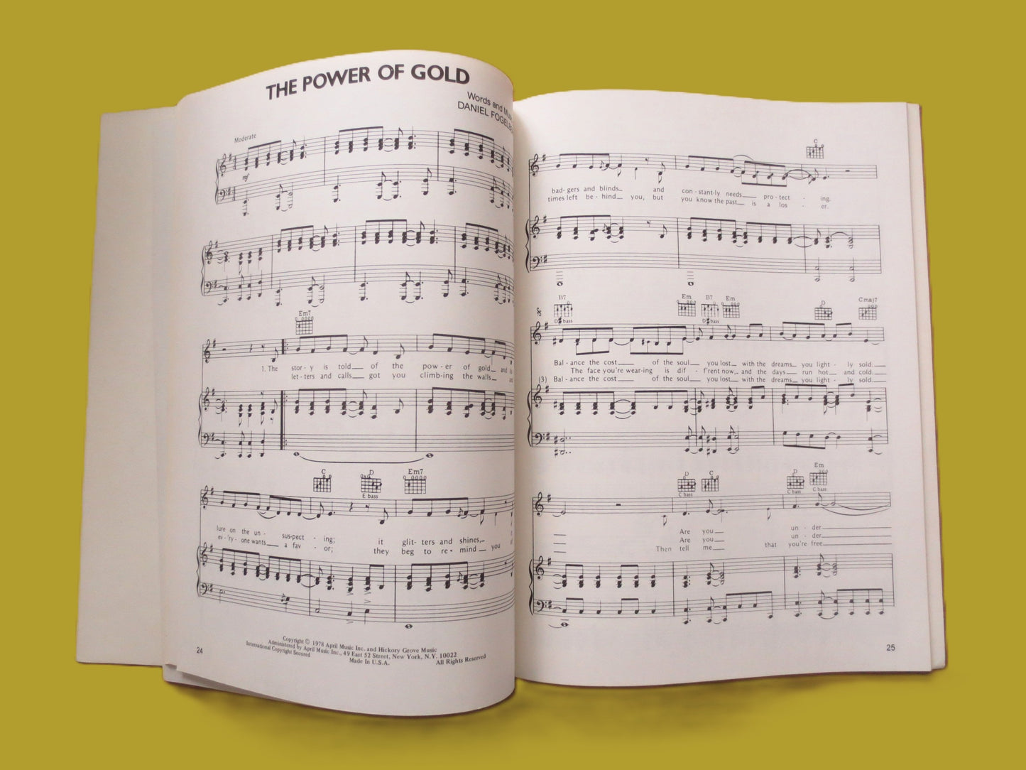 DAN HILL, Greatest Hits, Sheet Music Book, 1982 Songbook