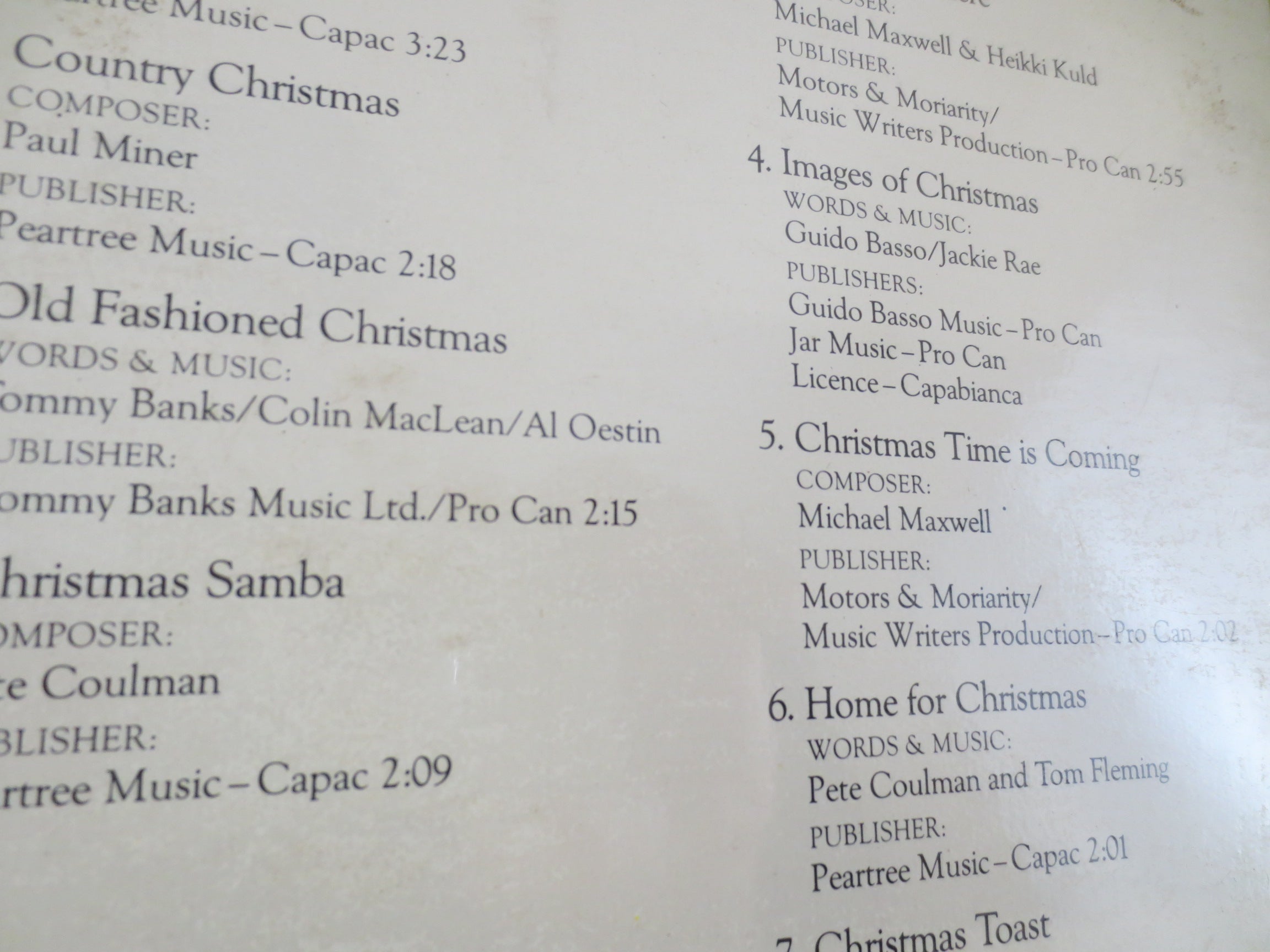 SANTA CLAUS, is Canadian, CHRISTMAS Album, 1981 Recording, Christmas Records