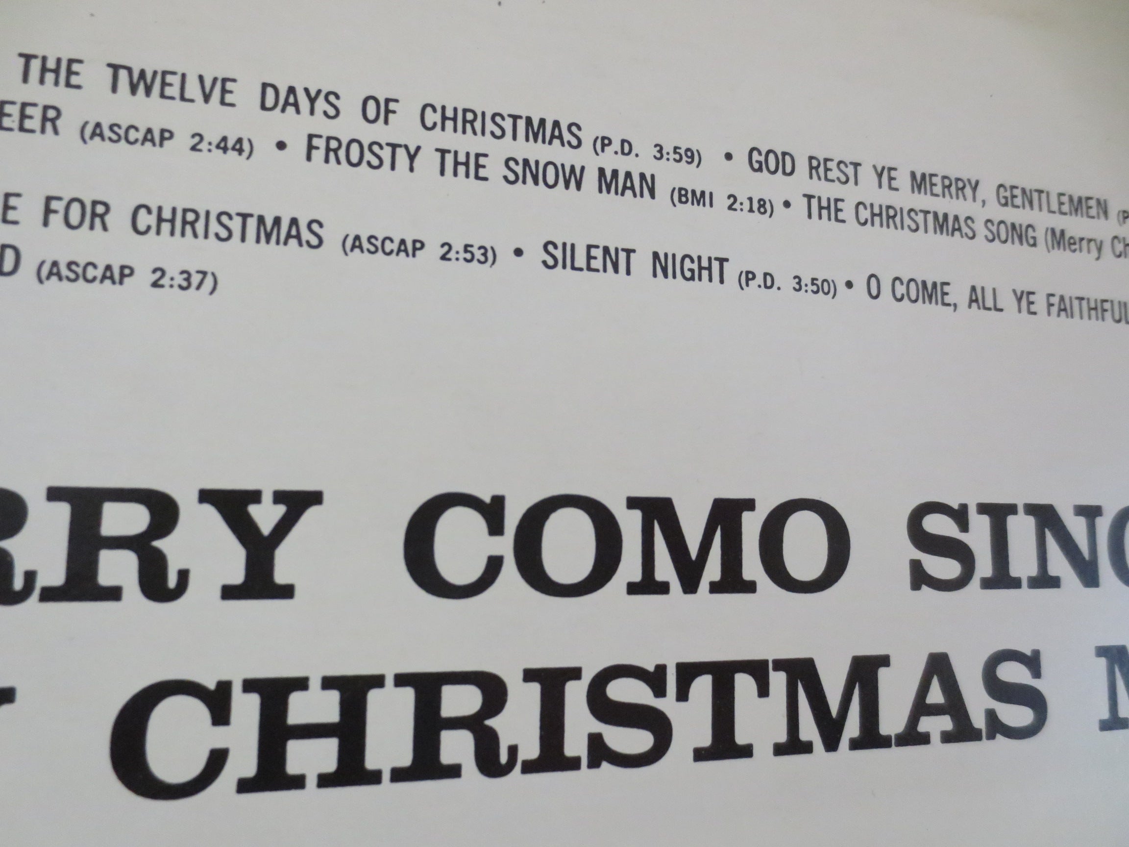 PERRY COMO, Christmas Album, 1978 Record, Vinyl Lp