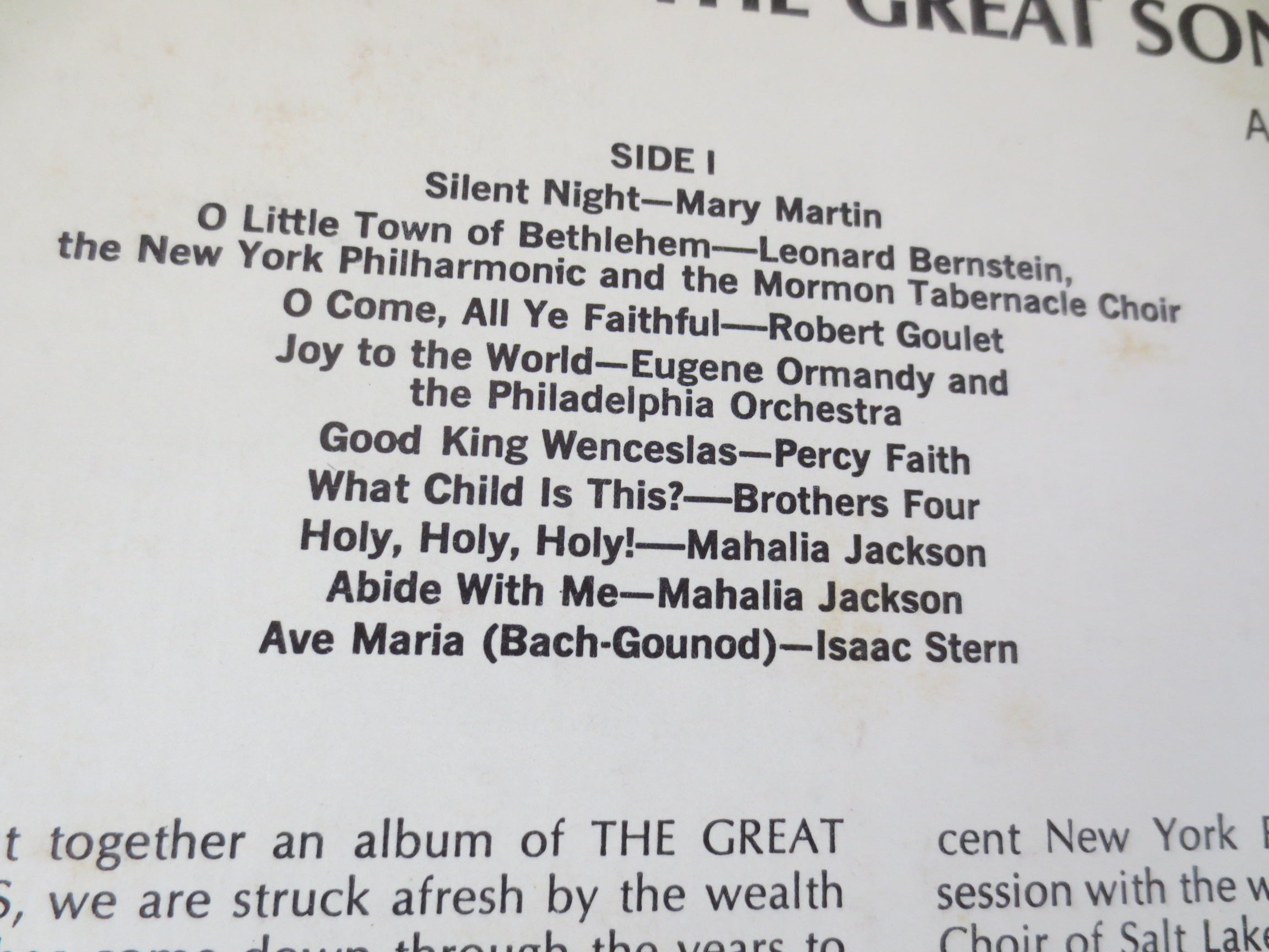 The Great Songs of Christmas – Album Four (1966) Vinyl LP