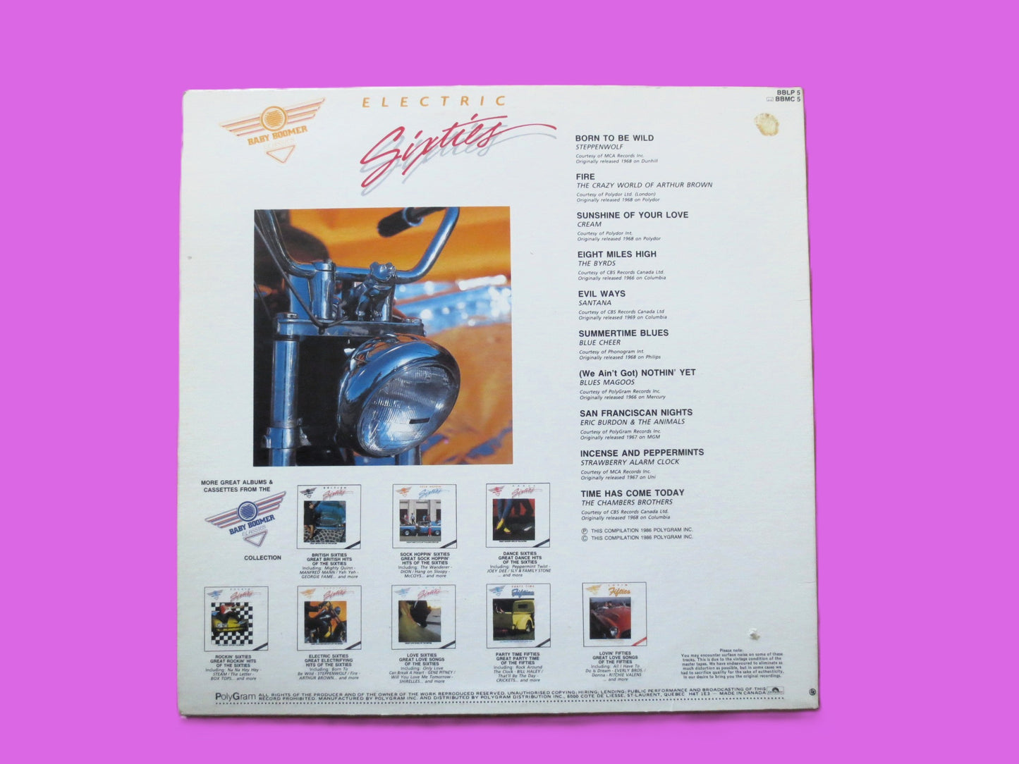 ELECTRIC SIXTIES, Baby Boomer Classics, 1986 Record, Vinyl Lp