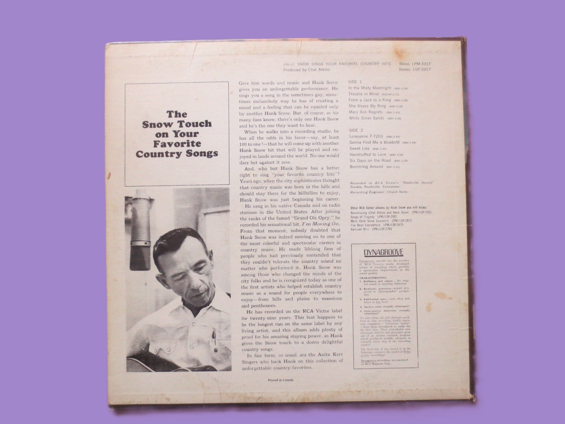 Hank Snow – Sings Your Favorite Country Hits (1965) Vinyl LP