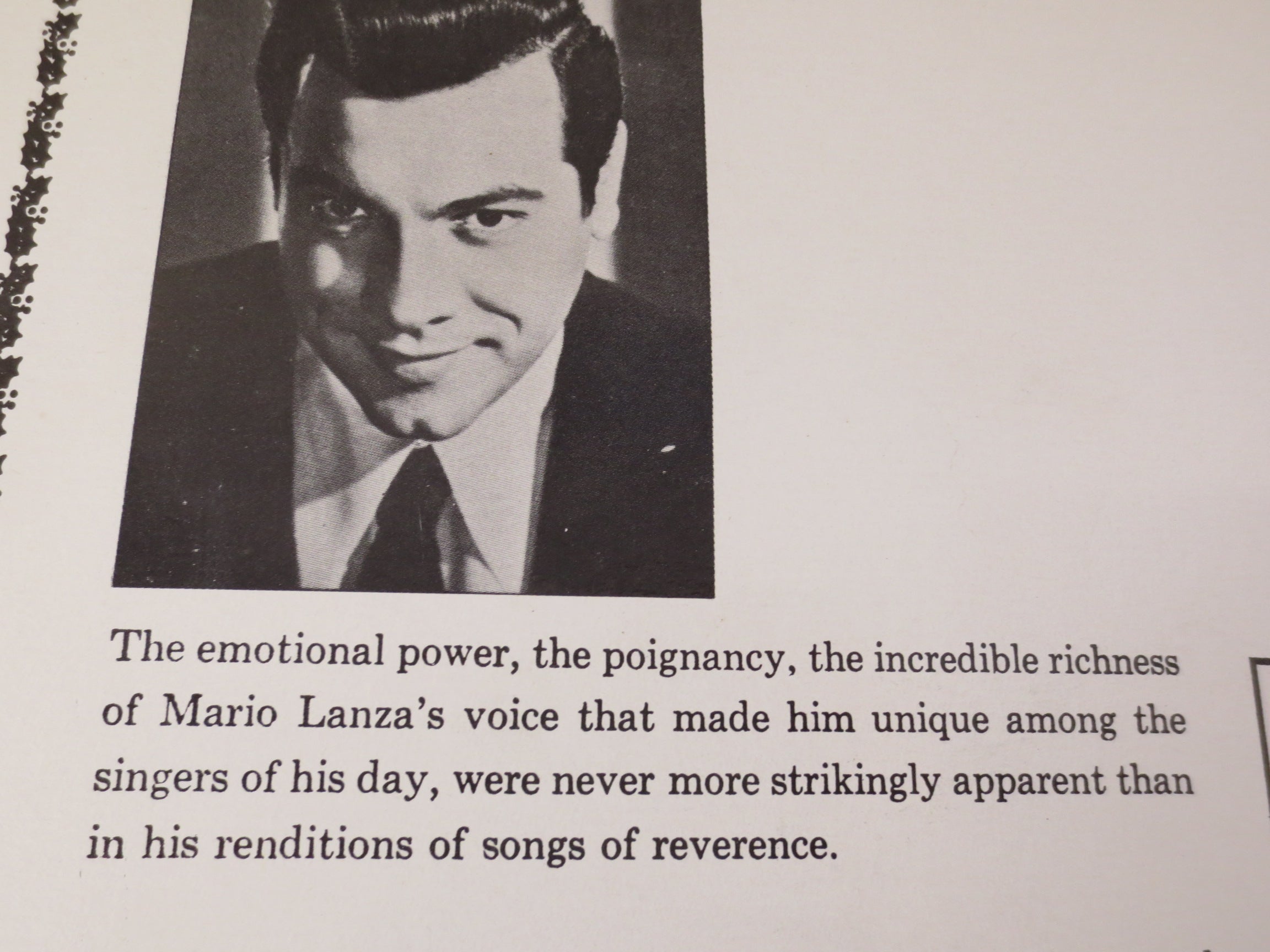 Mario Lanza – Christmas Hymns and Carols (1977) Vinyl LP