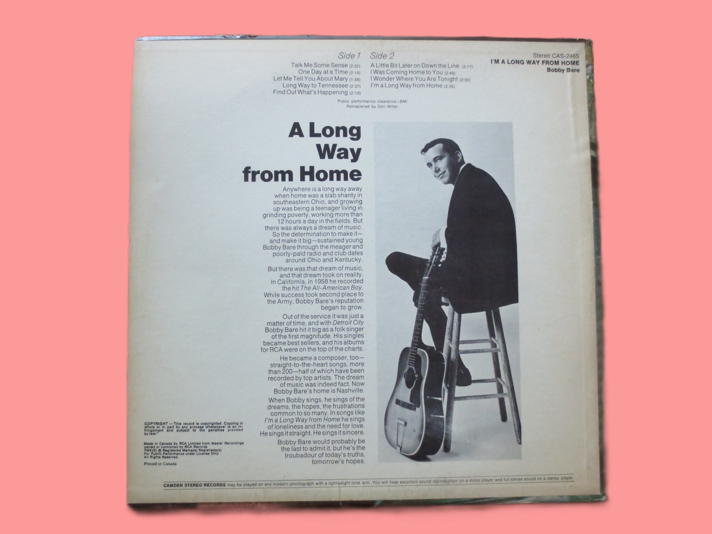 Bobby Bare – I'm a Long Way from Home (1971) Vinyl LP