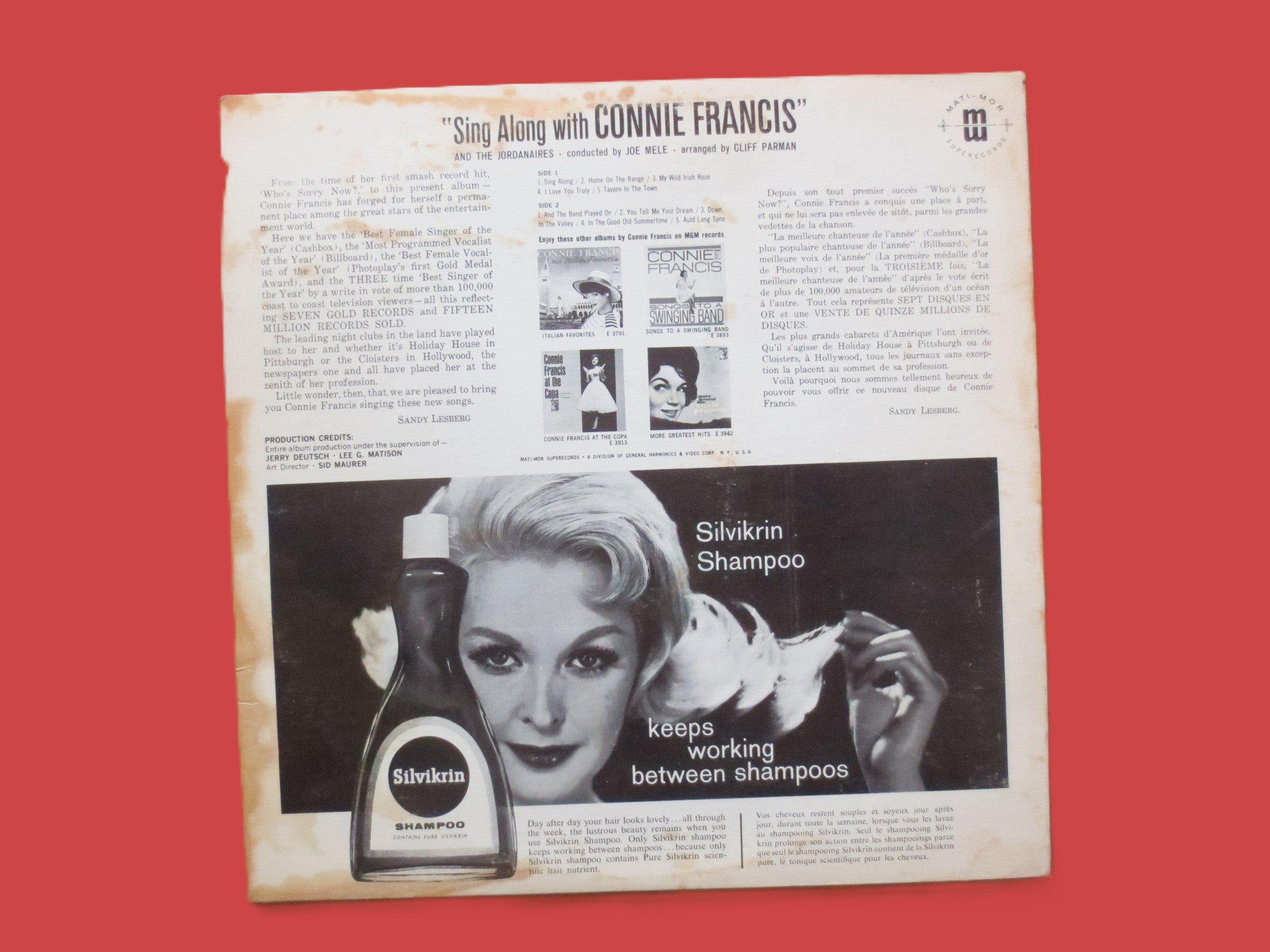 Connie Francis – Sing Along with Connie Francis (1961) Vinyl LP