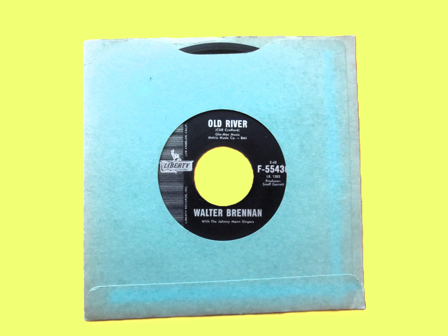 WALTER BRENNAN, Old River, The Epic Ride Of John H. Glenn, 45 RPM, 1962 Record