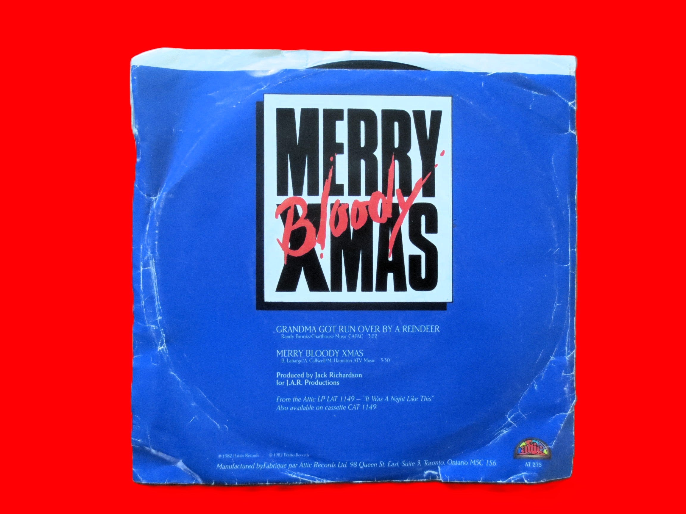 The Irish Rovers – Grandma Got Run Over by a Reindeer (1982) 45 RPM Vinyl