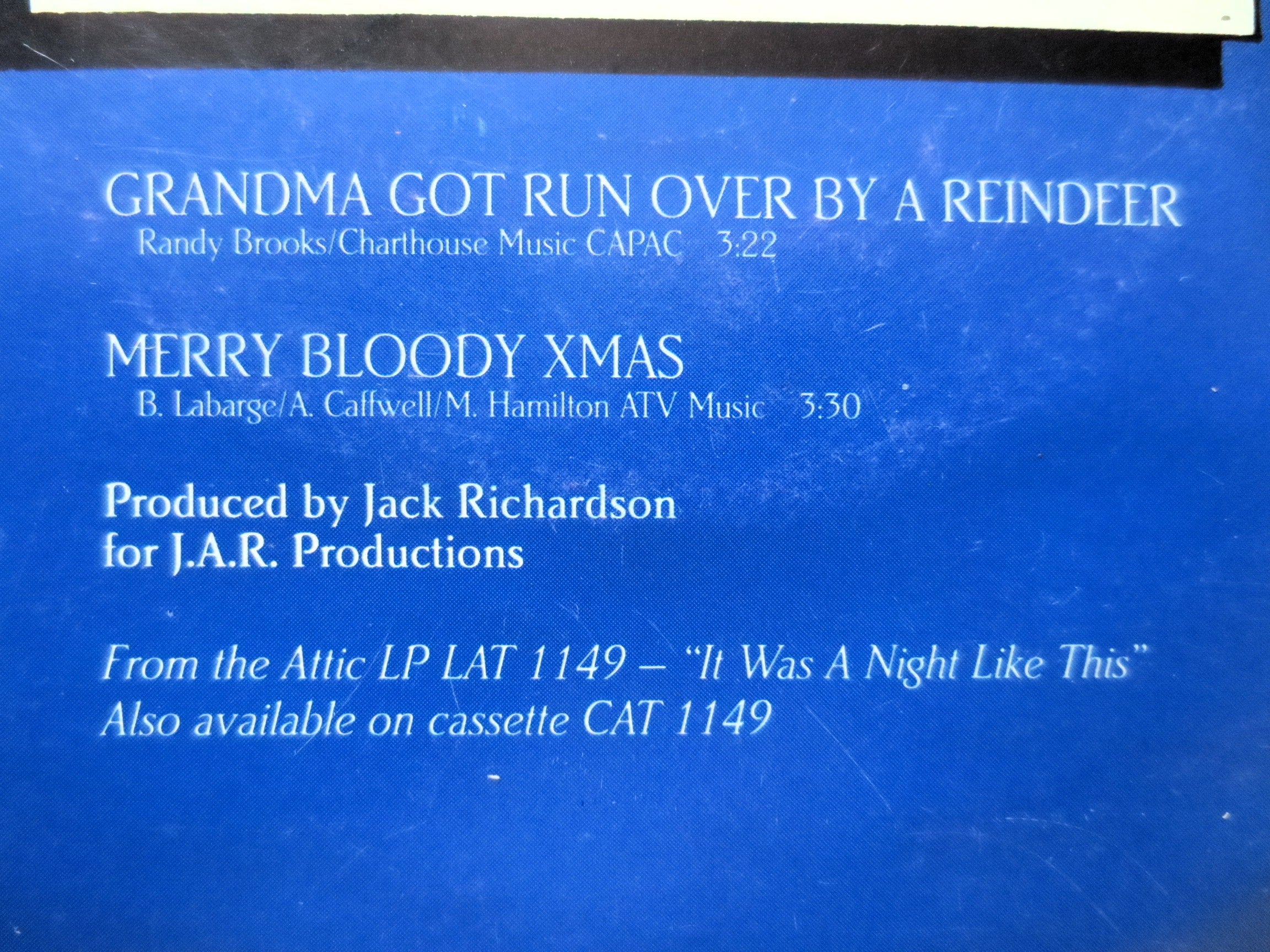 The Irish Rovers – Grandma Got Run Over by a Reindeer (1982) 45 RPM Vinyl