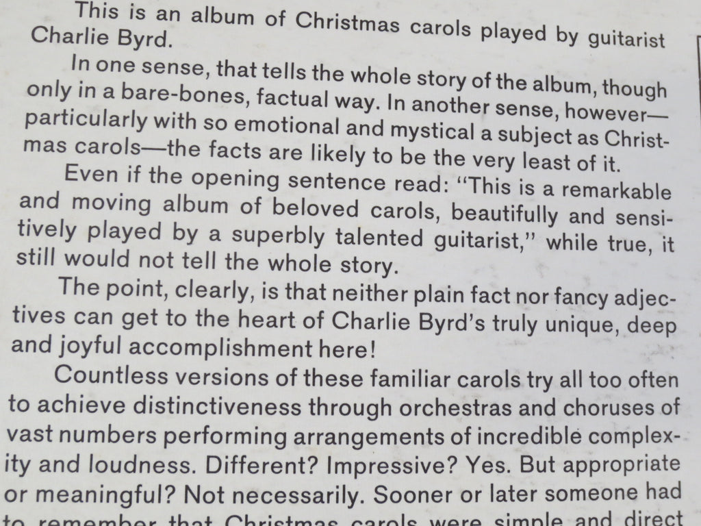 Charlie Byrd – Christmas Carols (1959) Vinyl LP