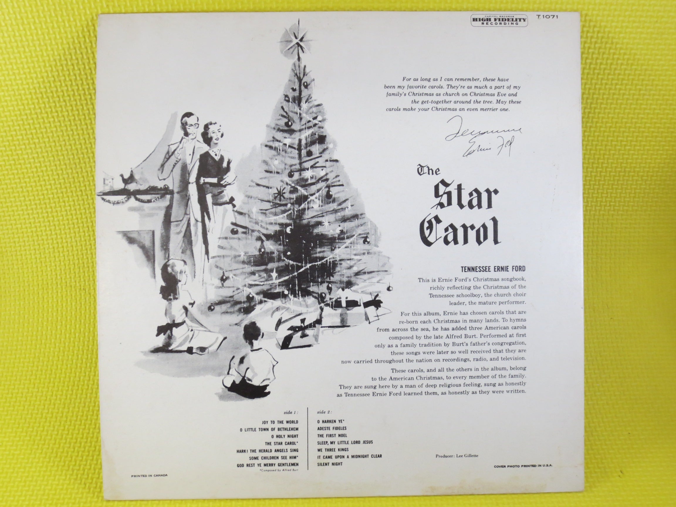 TENNESSEE ERNIE FORD, Christmas Album, 1967 Record, Vinyl Lp