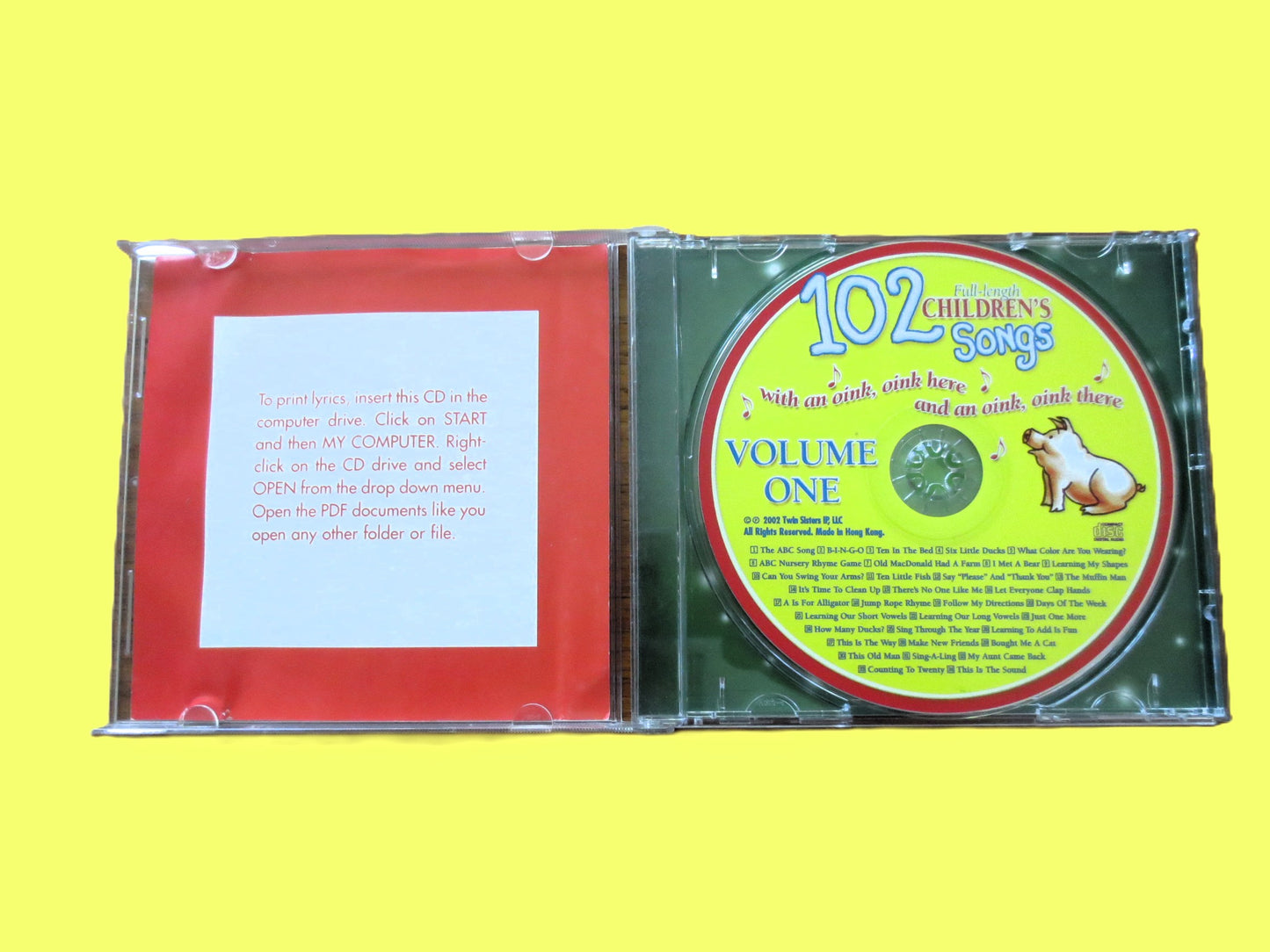 102 CHILDREN'S SONGS, Volume One, 2002 Compact Disc, Vintage Cd