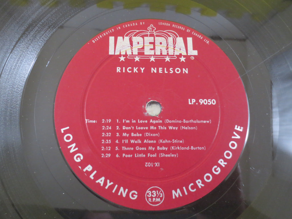 RICKY NELSON, 50s Music, Vintage Album, 1958 Record, Vinyl Lp