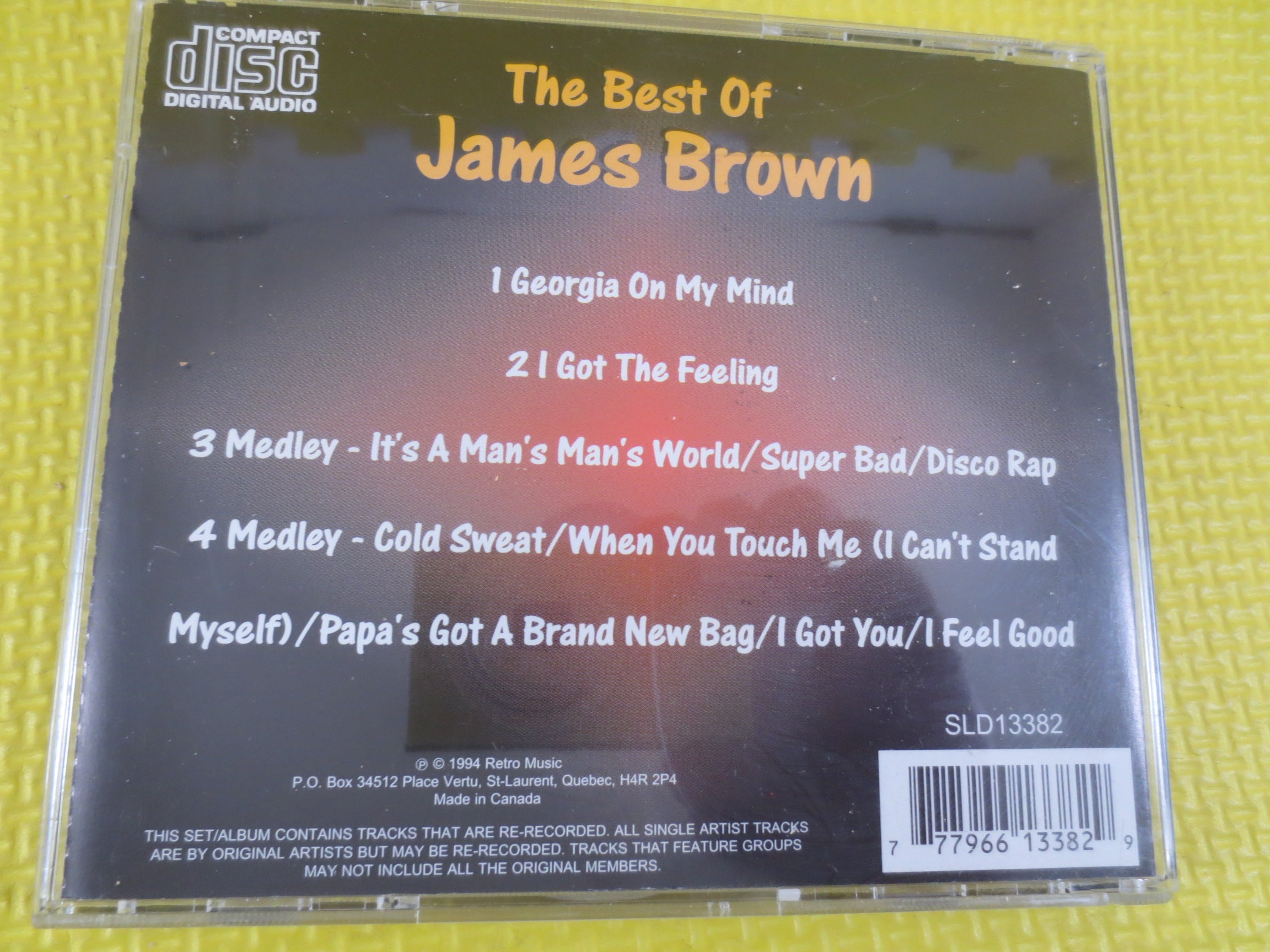 JAMES BROWN, Greatest Hits, Soul Music, 1994 Compact Disc, Vintage Cd