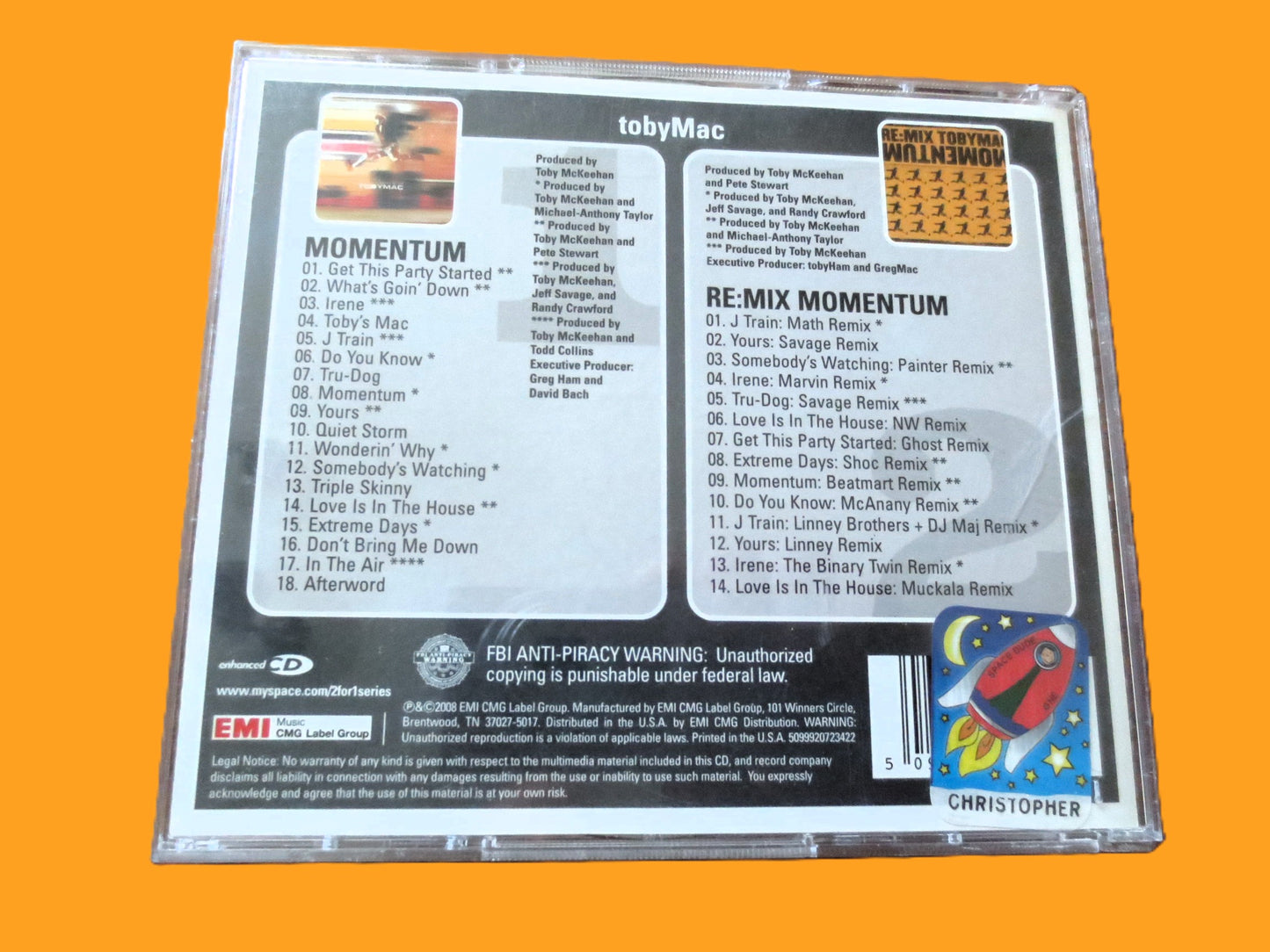 TOBYMAC, Momentum / Re:Mix Momentum, 2 Disc's, Hip Hop, Compact Disc, Vintage Cd
