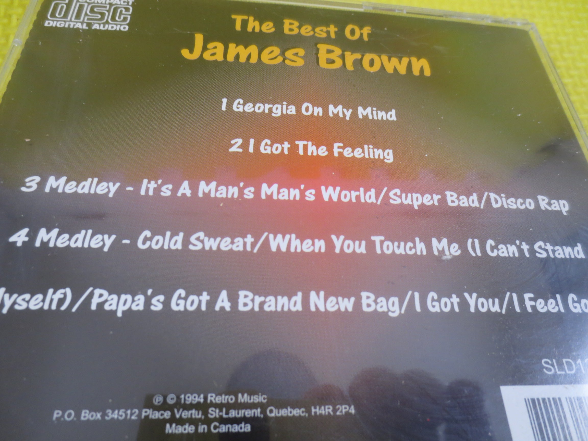 JAMES BROWN, Greatest Hits, Soul Music, 1994 Compact Disc, Vintage Cd