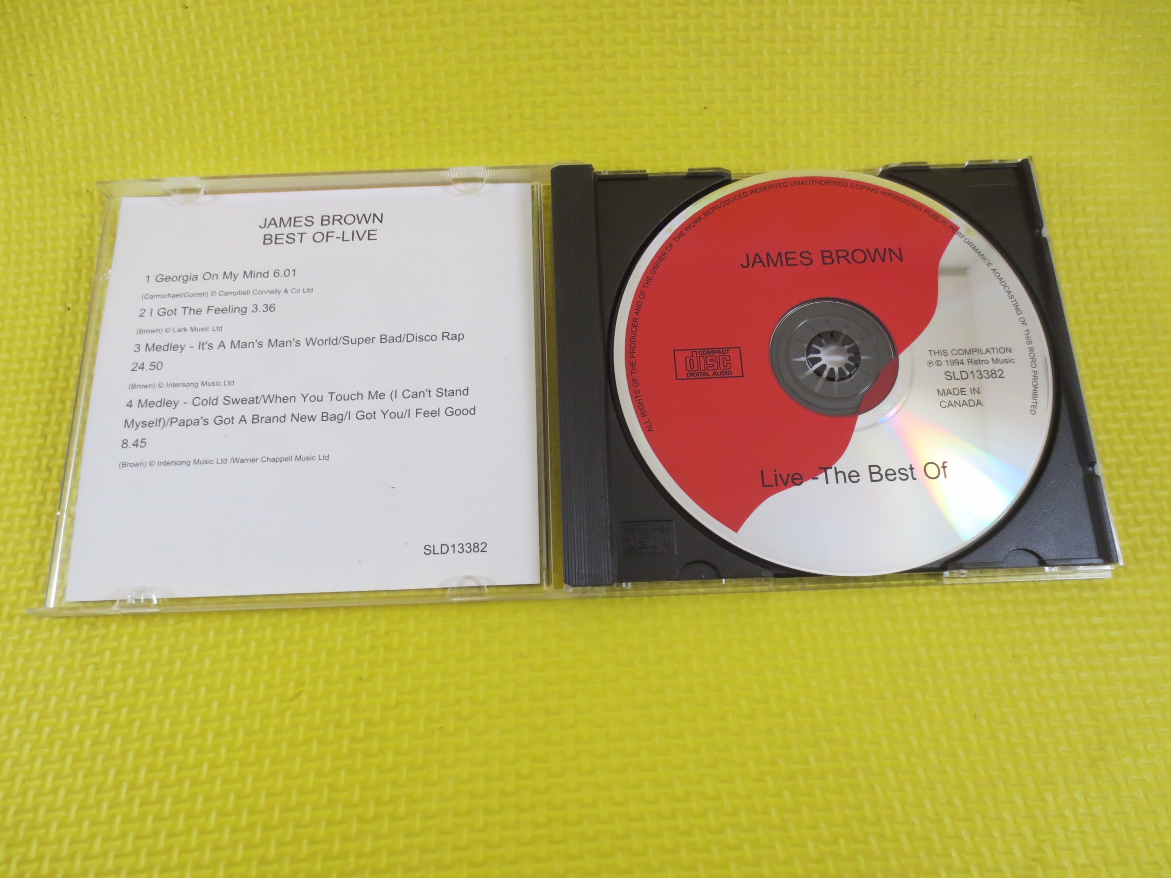 JAMES BROWN, Greatest Hits, Soul Music, 1994 Compact Disc, Vintage Cd