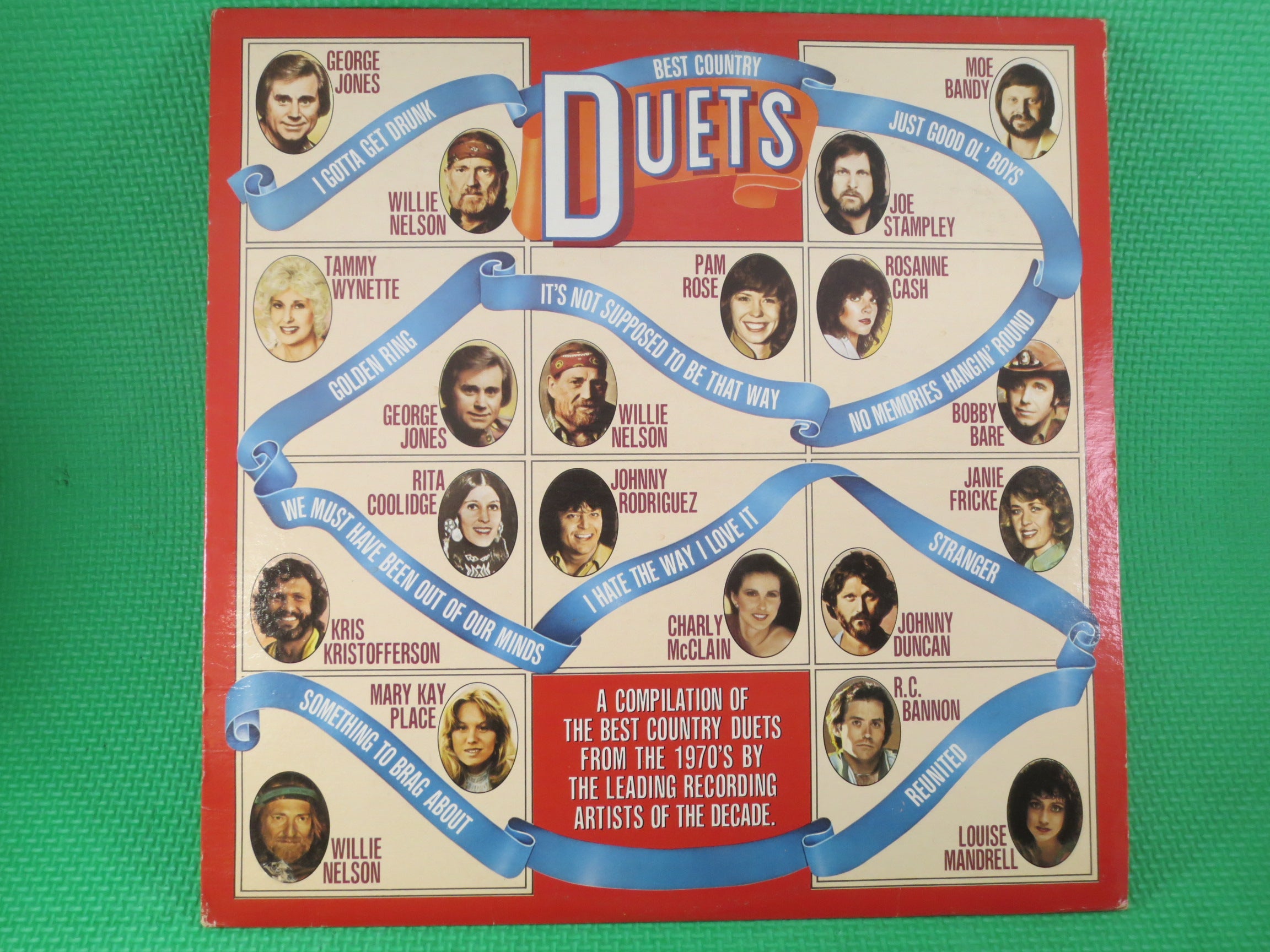 COUNTRY DUETS, Willie Nelson, George Jones, Vintage Album, 1980 Record, Vinyl Lp
