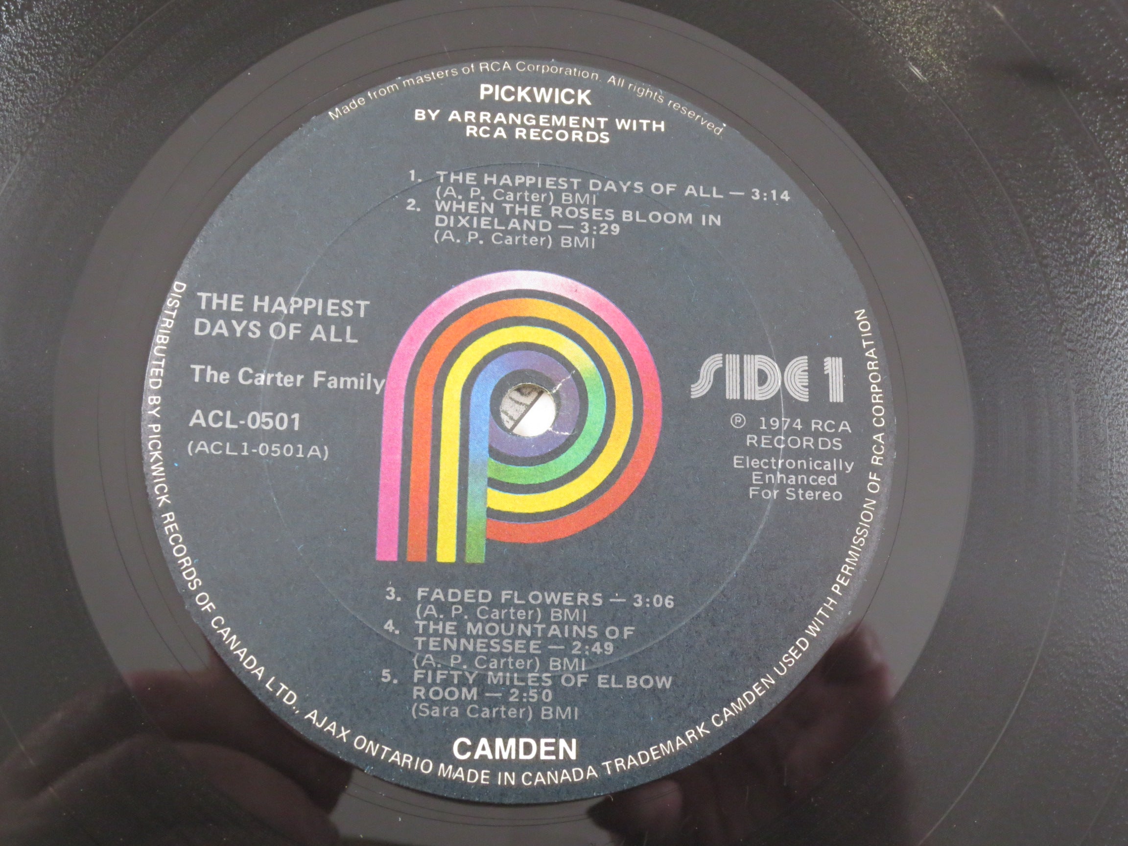 The Original Carter Family – The Happiest Days of All (1974) Vinyl LP