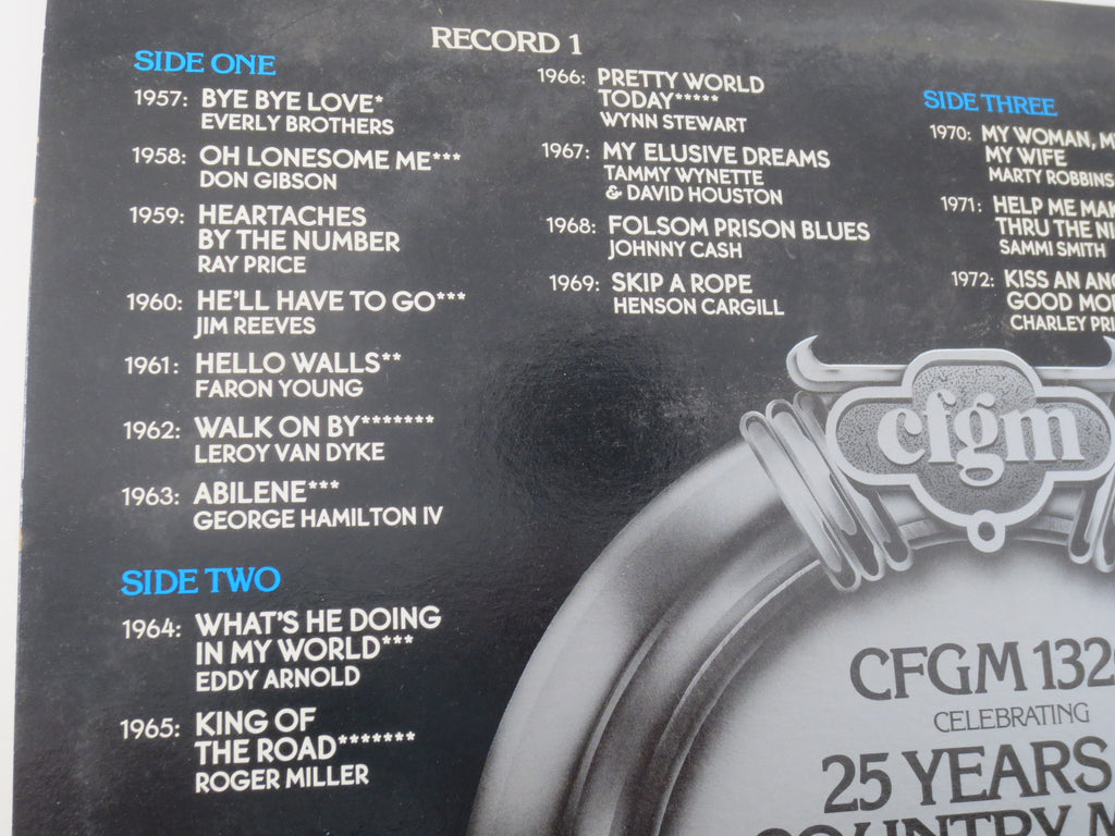 25 Years of Country Music Classics, CFGM 1320, Vintage Album, 1982 Record, Vinyl Lp