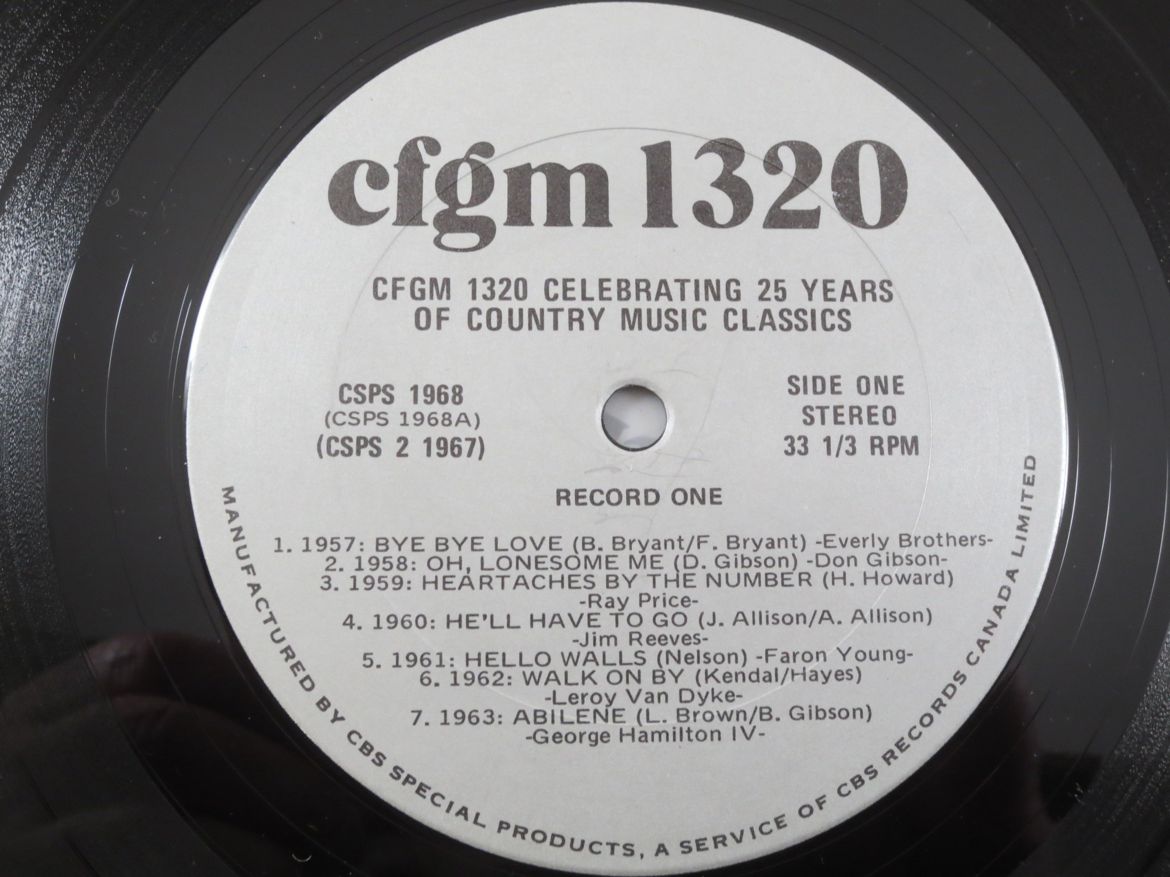 25 Years of Country Music Classics, CFGM 1320, Vintage Album, 1982 Record, Vinyl Lp