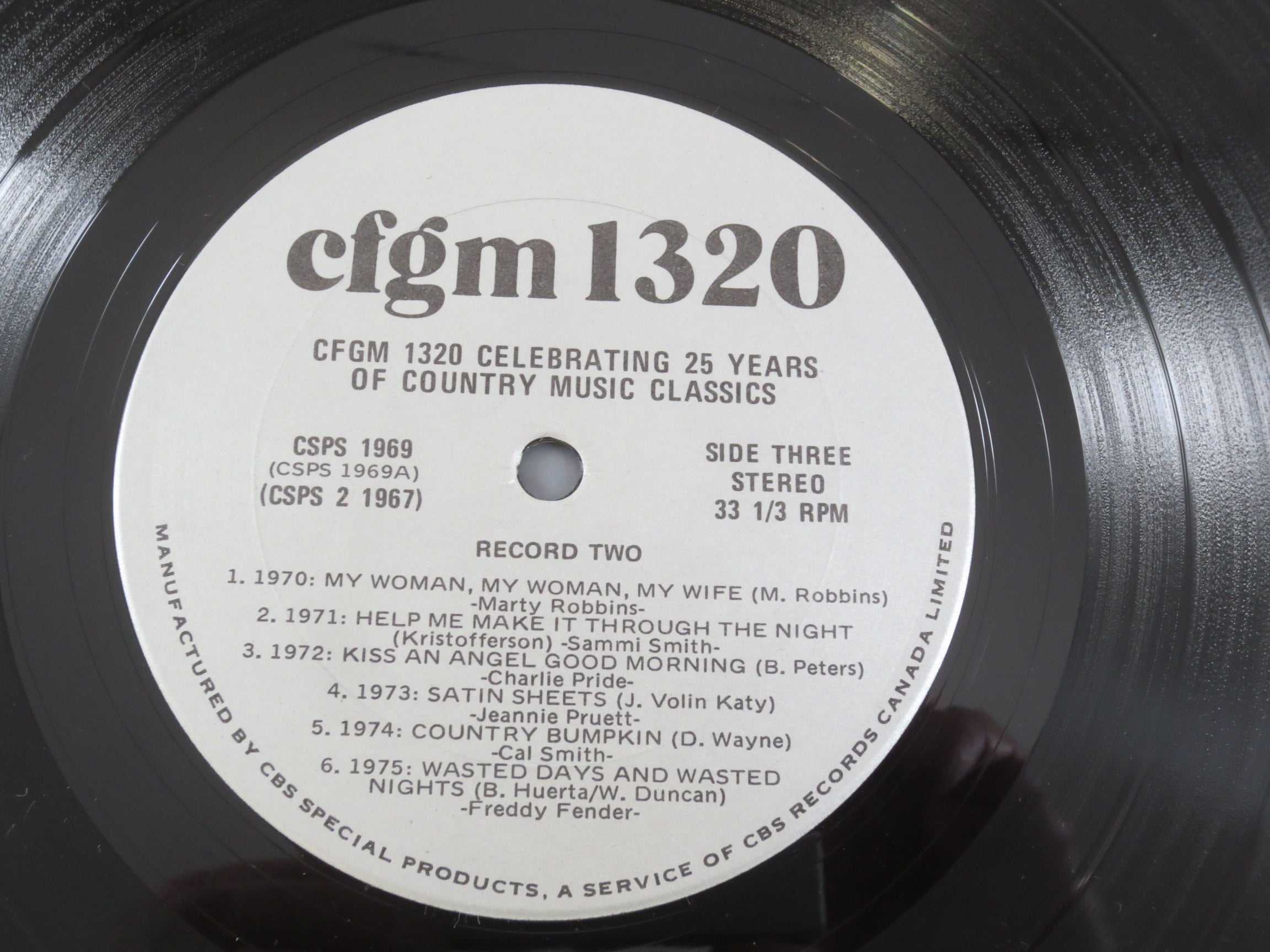 25 Years of Country Music Classics, CFGM 1320, Vintage Album, 1982 Record, Vinyl Lp
