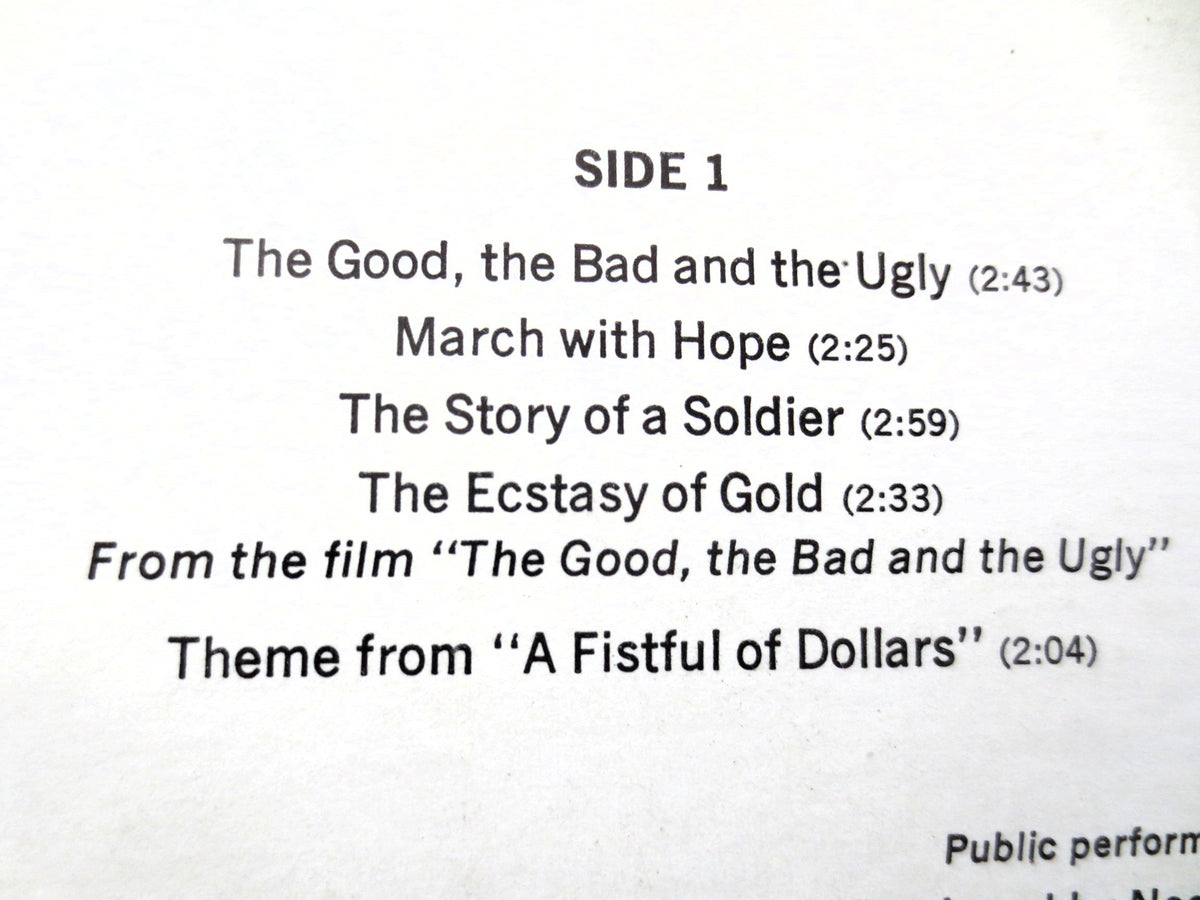 Hugh Montenegro – Music from A Fist Full of Dollars (1967) Vinyl LP